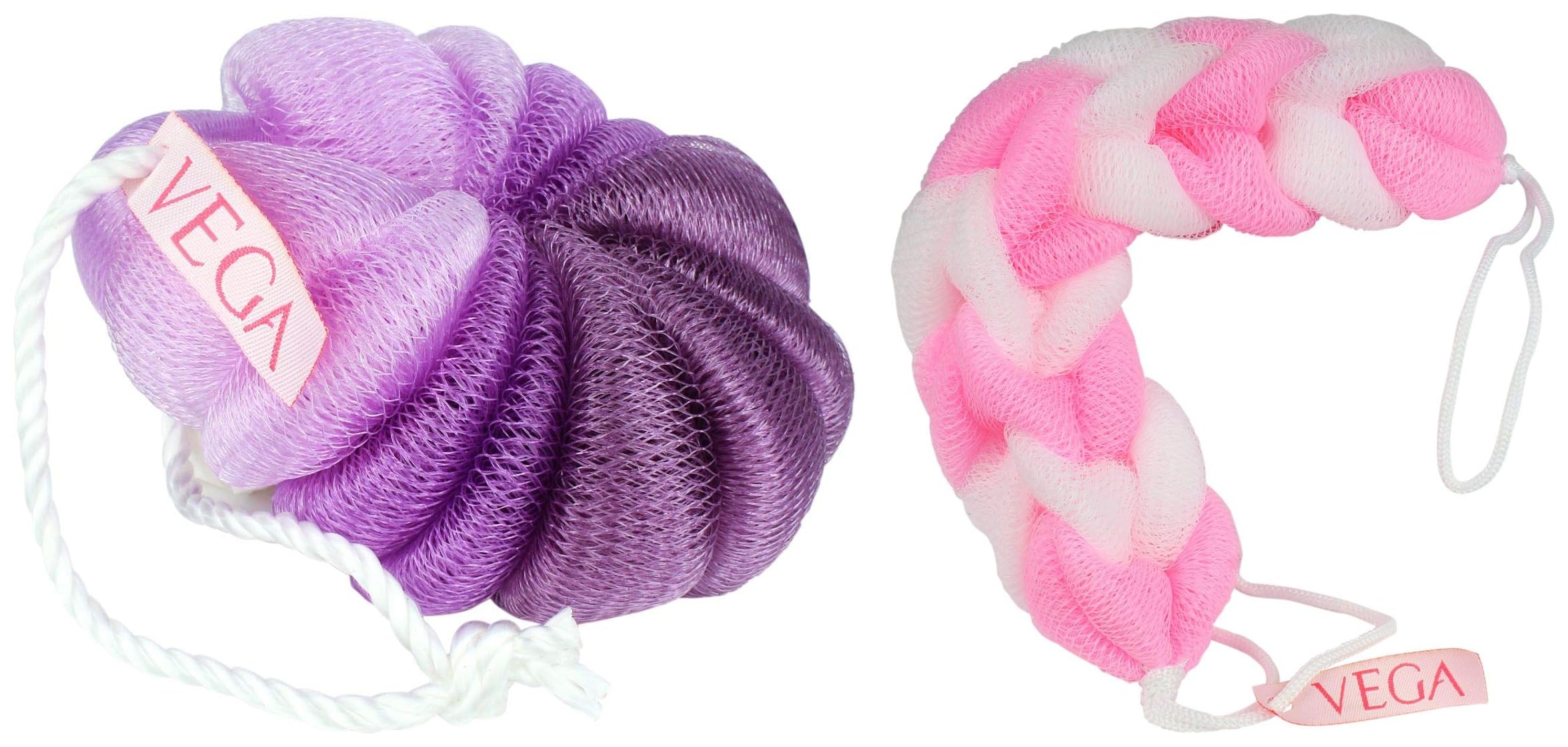 Premium VEGA Flower Body Bath Sponge & Loofah for Men & Women - Exfoliating Shower Scrubber with Soft Texture (Color May Vary) - Ideal for Daily Skincare, Spa Treatment & Gentle Exfoliation
