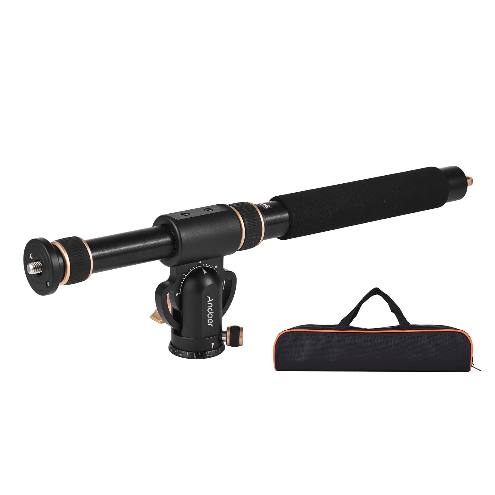Andoer Universal Tripod Extension Arm - 48-106cm Aluminum Alloy Detachable Extender with 360° Rotatable Base & 5kg Load Capacity | Horizontal Centre Column for DSLR Camera, Video Lighting, Microphone Boom Arm | Perfect for Photography, Videography, Live Streaming & Studio Setup