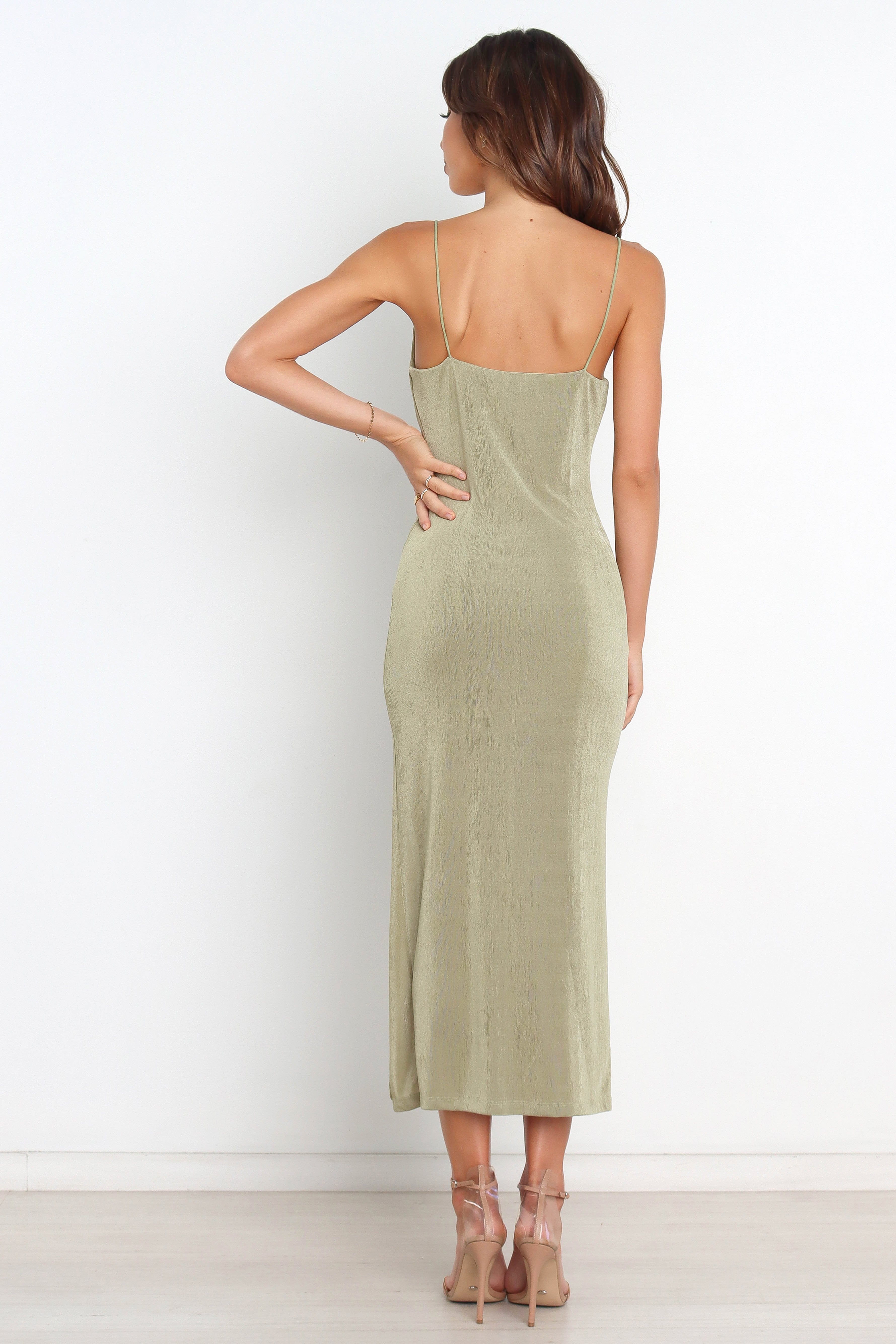 Diani Dress for Women - Olive Green Flowy Maxi Dress with Pockets | Perfect for Summer, Beach, and Casual Wear