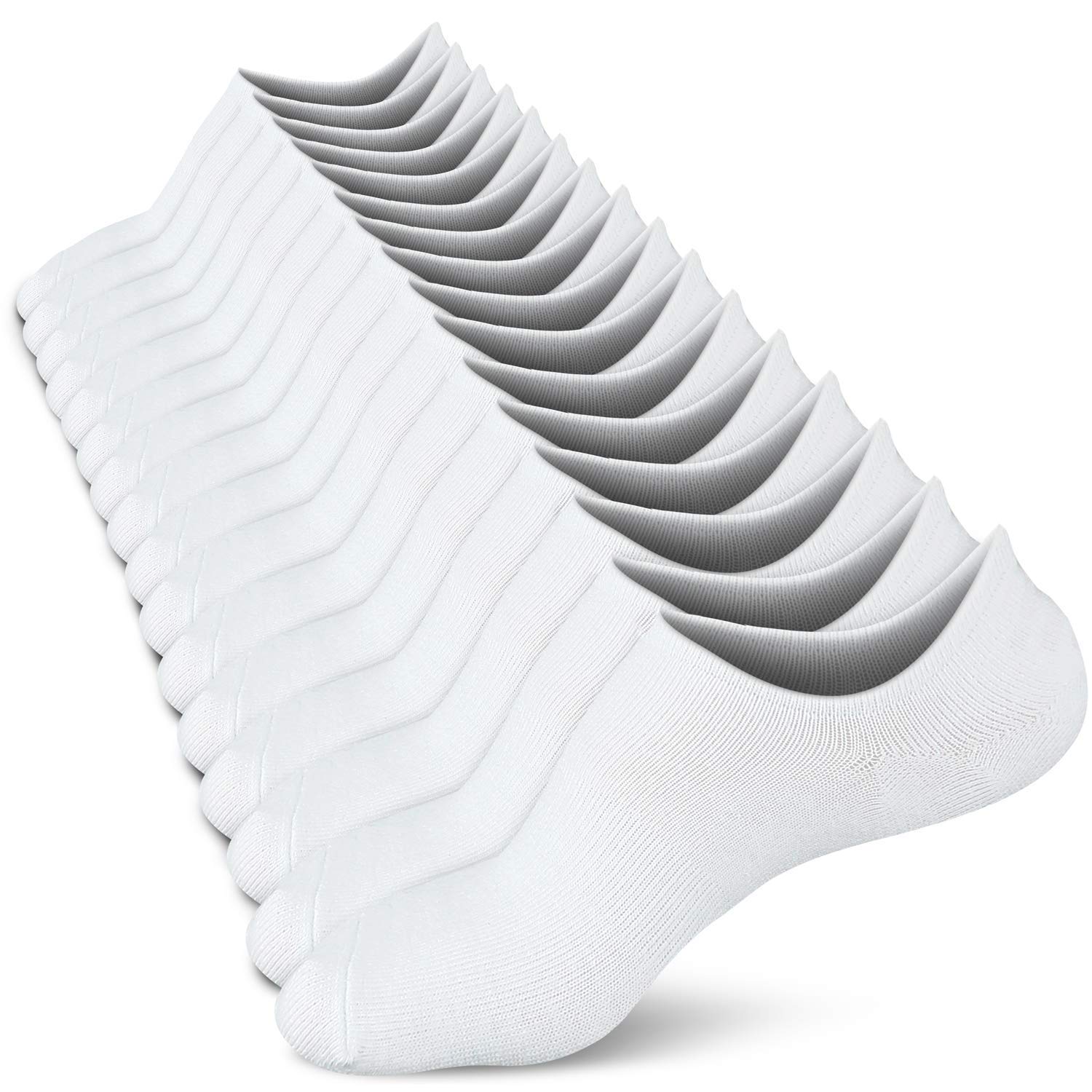 Wernies No Show Socks for Women - 16 Pairs Low Cut Invisible Socks with Non-Slip Grip for Boat Shoes, Flats & Sneakers | Perfect for Workouts, Office & Daily Wear