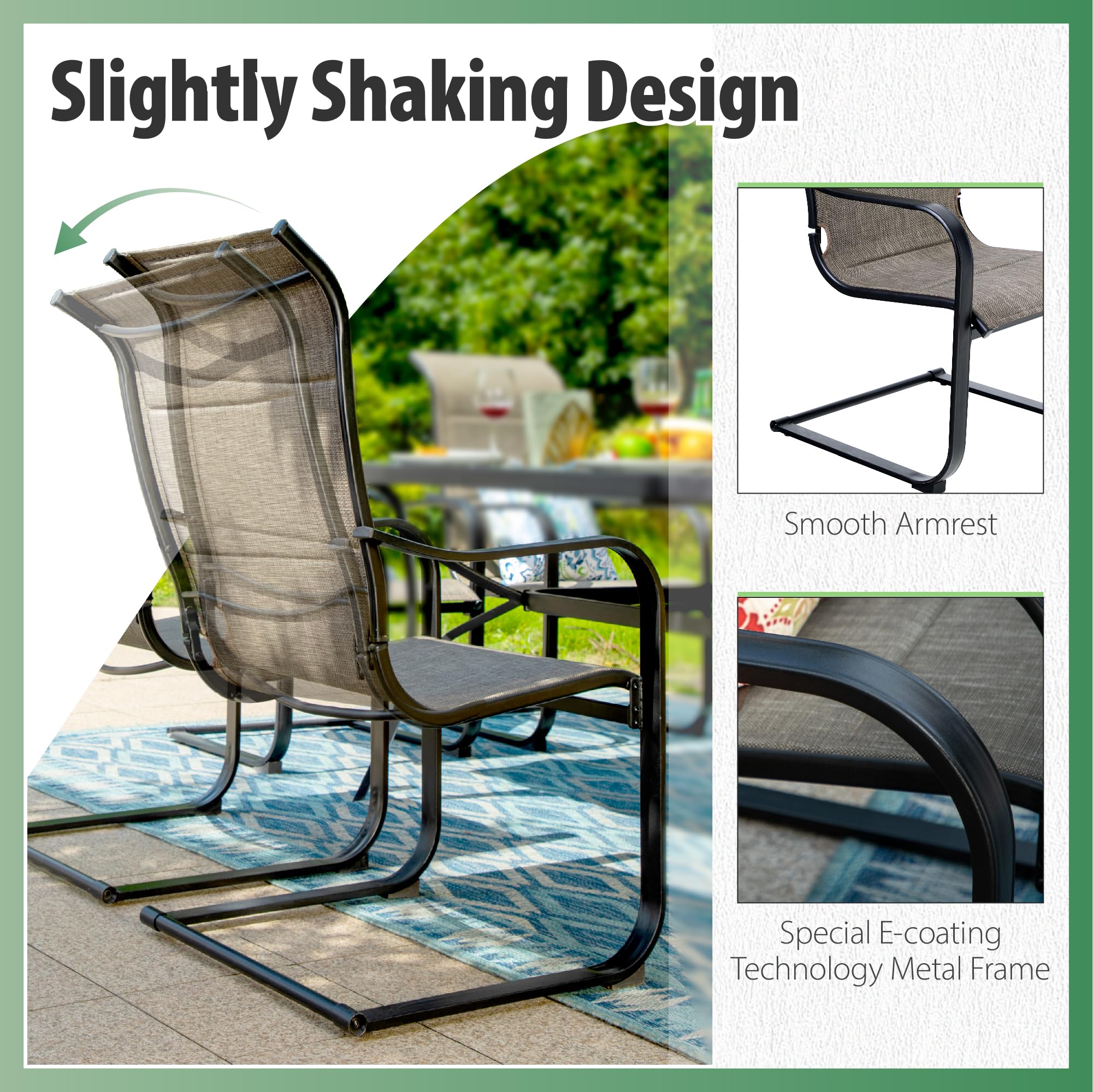 **Sophia & William High Back Patio Dining Chairs – 2-Piece Set with Spring Motion & Quick-Dry Textilene – Supports 350lbs – Weather-Resistant Outdoor Furniture for Lawn, Garden, Balcony, Pool & Backyard – Perfect for Relaxing, Entertaining & Outdoor Dining**