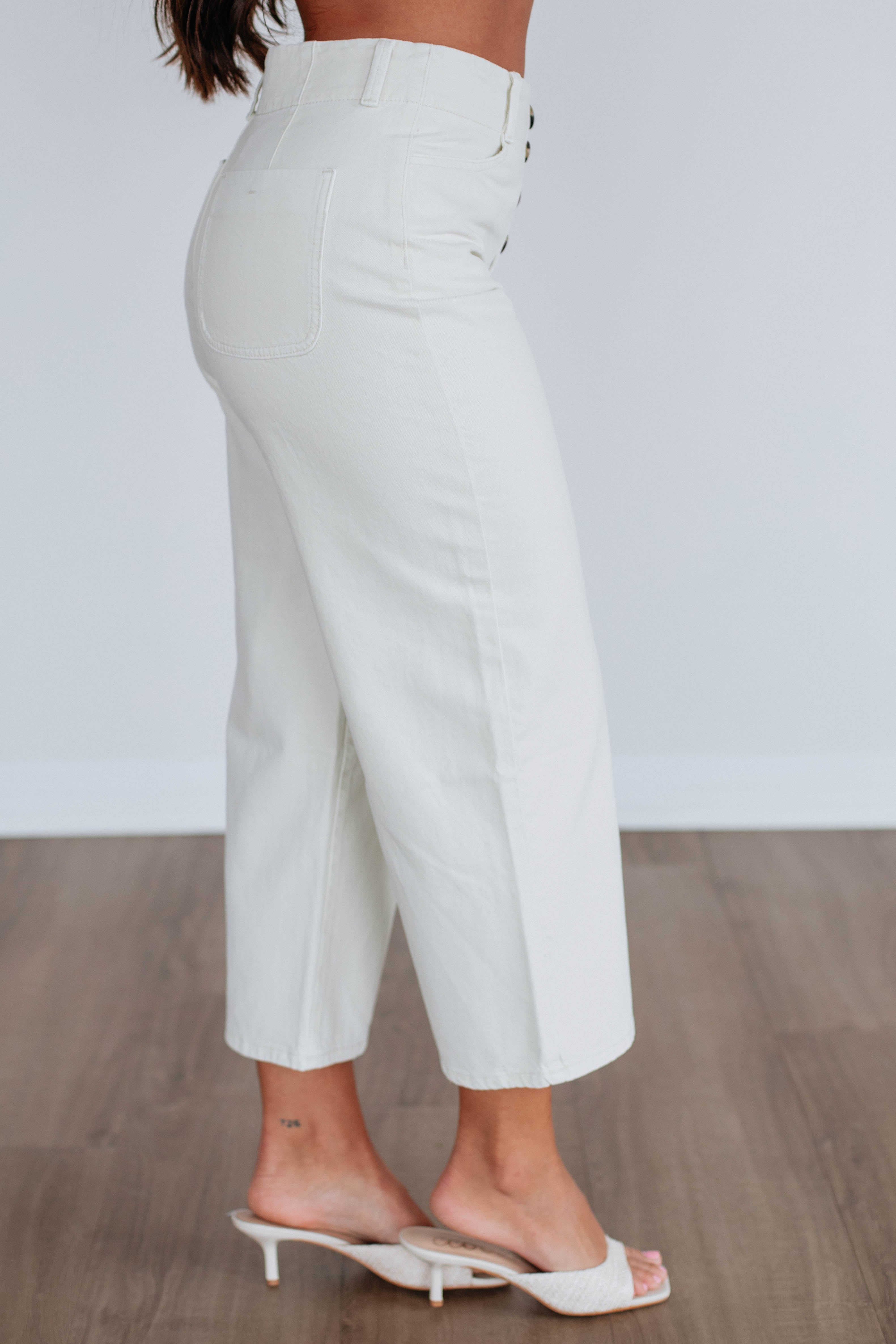 Blithe Women's Wide Leg Pants - High Waisted Linen Trousers for Summer | Comfortable & Breathable Casual Office Pants (Ecru) - Perfect for Work, Travel & Everyday Wear
