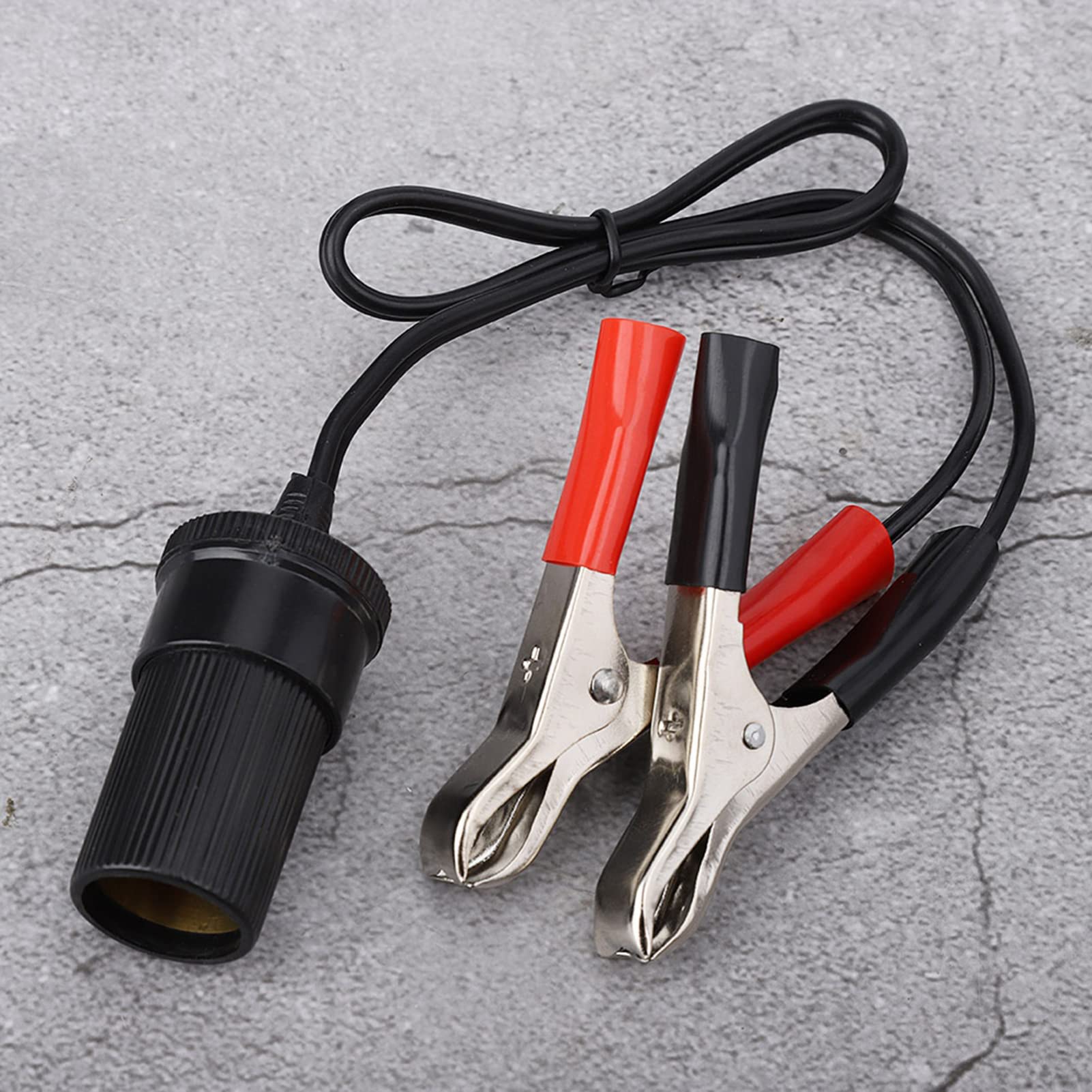 12V Car Lighter Adapter with Battery Clip - Travel & Camping Use
