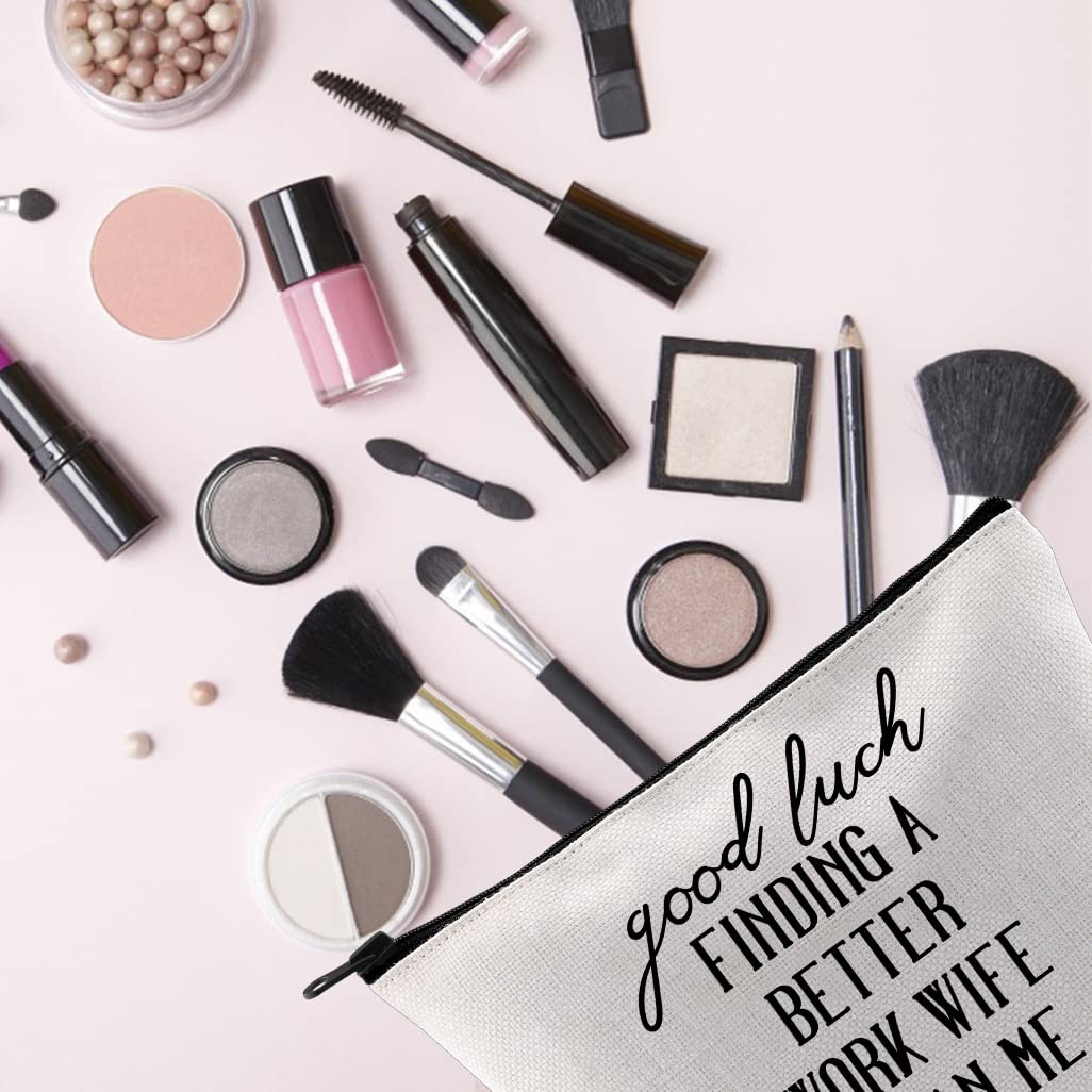 TSOTMO Work Wife Appreciation Gift - Elegant Marble Cosmetic Bag for Makeup, Toiletry & Travel | Perfect Gift for Women, Coworkers & Friends | Office, Bridal Shower & Birthday Present