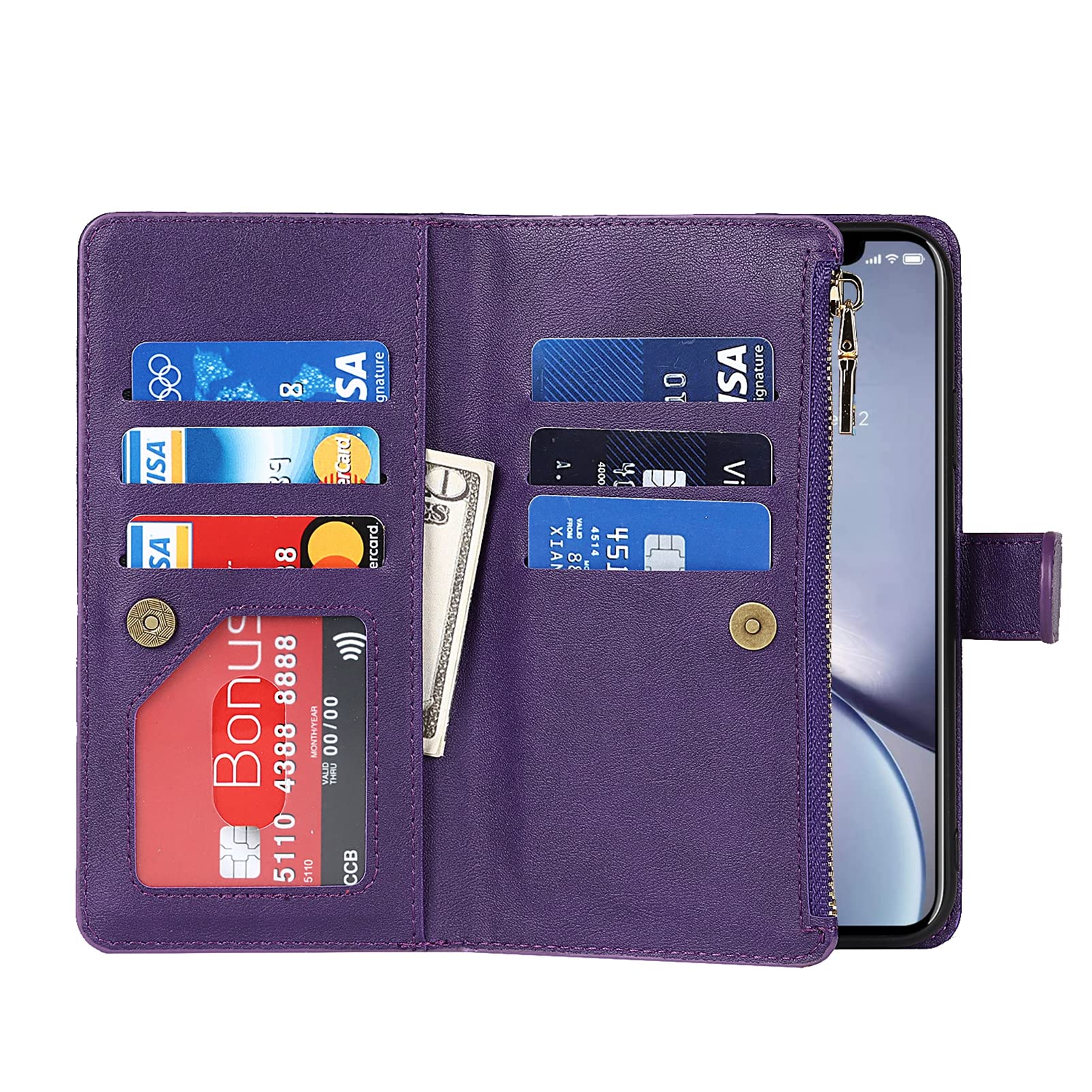 Jaorty Premium PU Leather Wallet Case for iPhone XR (6.1