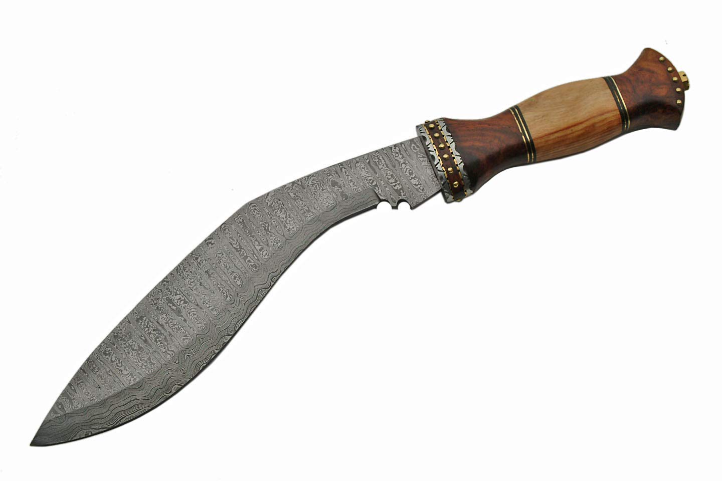 Premium Damascus Steel Kukri Knife - Handcrafted Nepalese Style Blade for Outdoor Survival, Camping & Bushcraft - SZCO Supplies