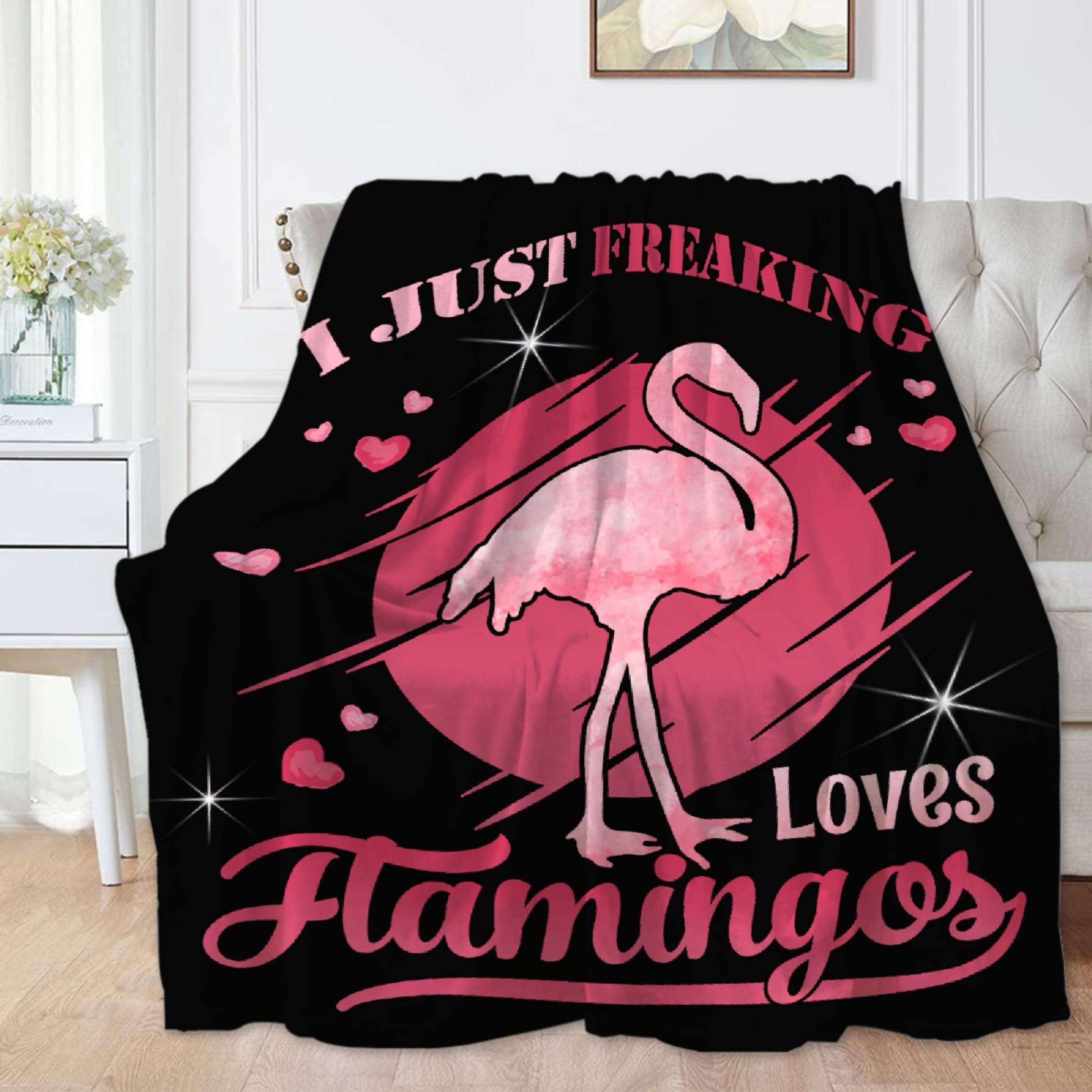 Touchish Flamingo Print Soft Cozy Blanket - Oversized 90