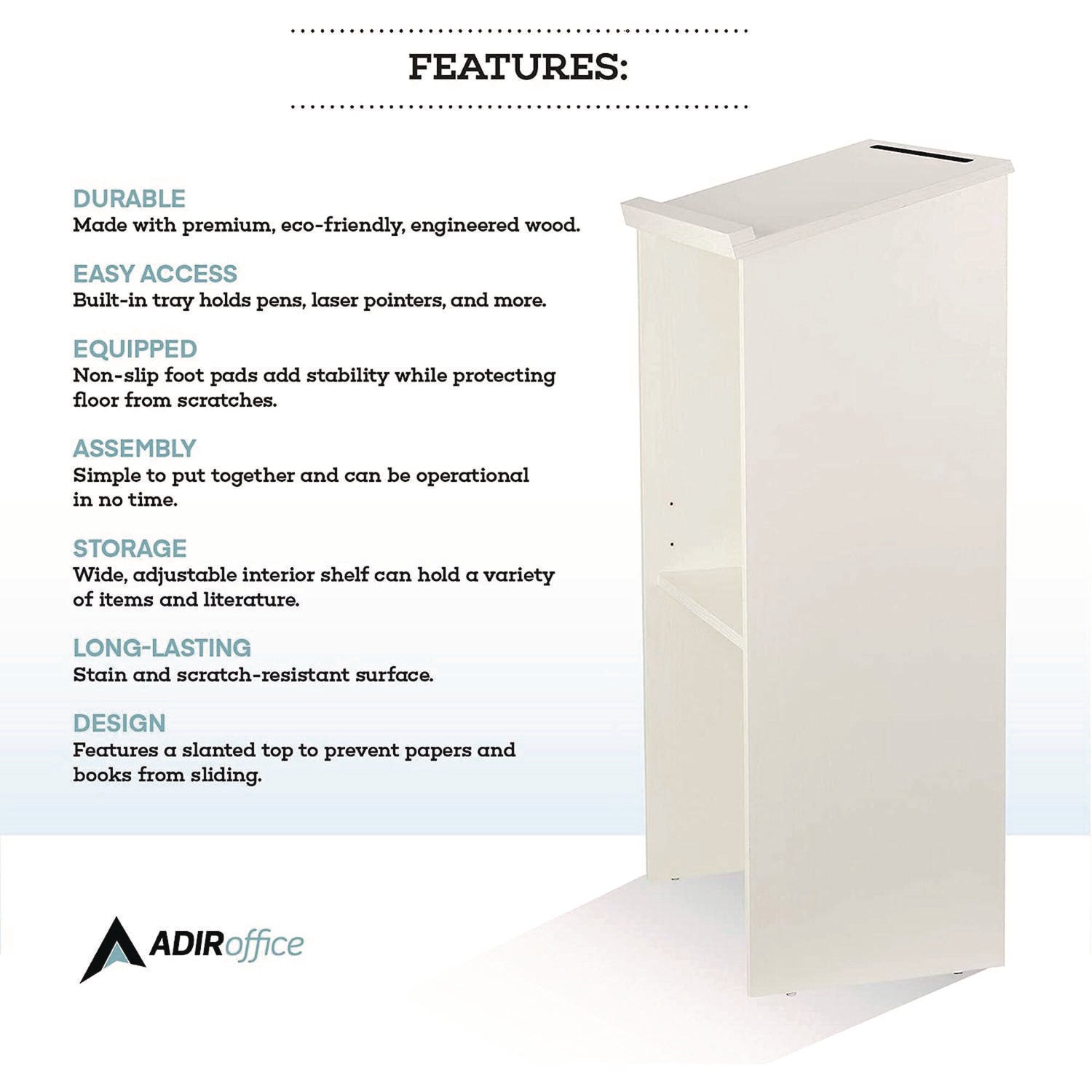 AdirOffice Wooden Podium Lectern - 23