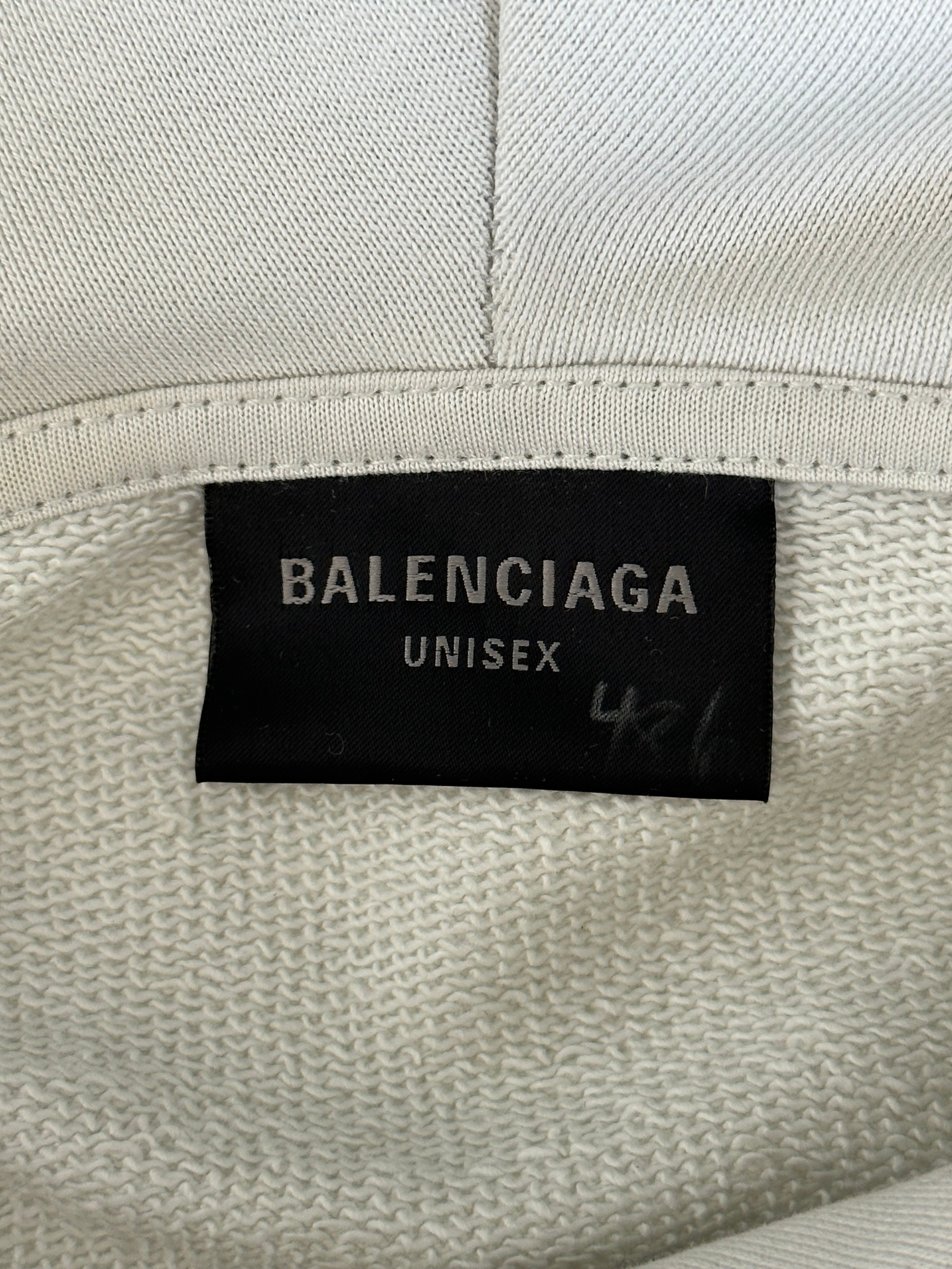 Balenciaga Grey Gaffer Tape Logo Hoodie Sweatshirt - Streetwear Fashion for Men & Women | Perfect for Urban Outfits and Luxury Street Style