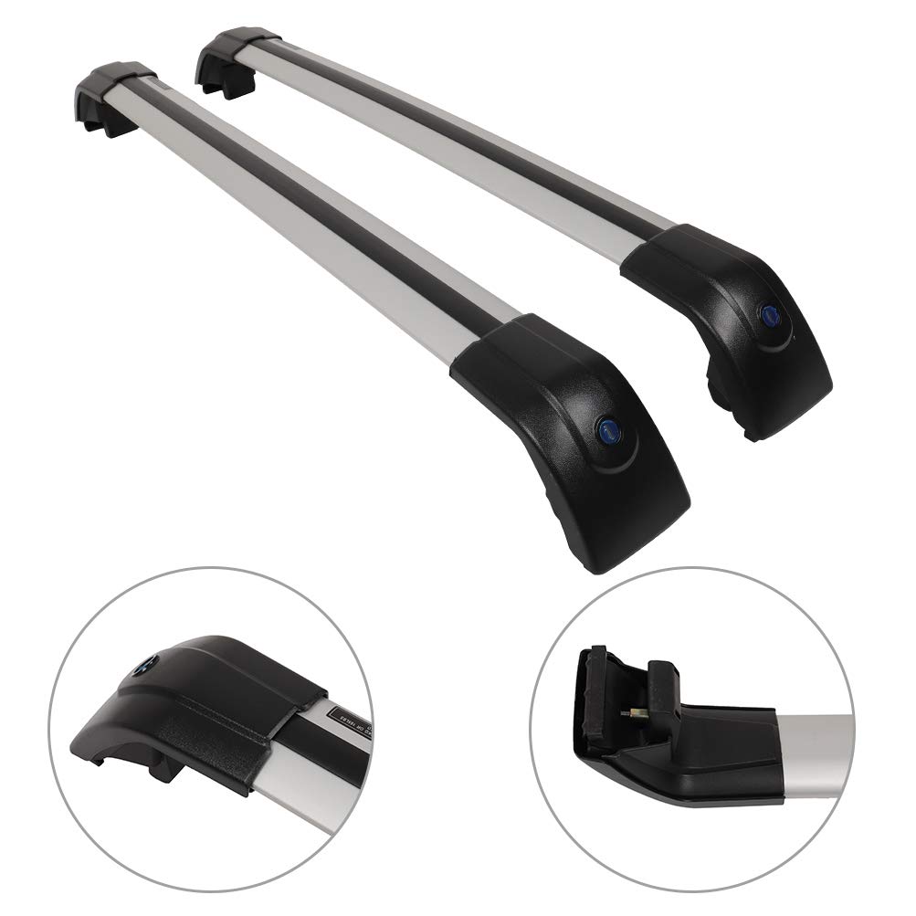 AUTOMUTO Aluminum Roof Rack Cross Bars for Chevrolet Bolt EV 2017-2020 - Silver Heavy Duty Roof Top Cargo Carrier | Perfect for Camping Gear, Bikes, Kayaks & Outdoor Adventures