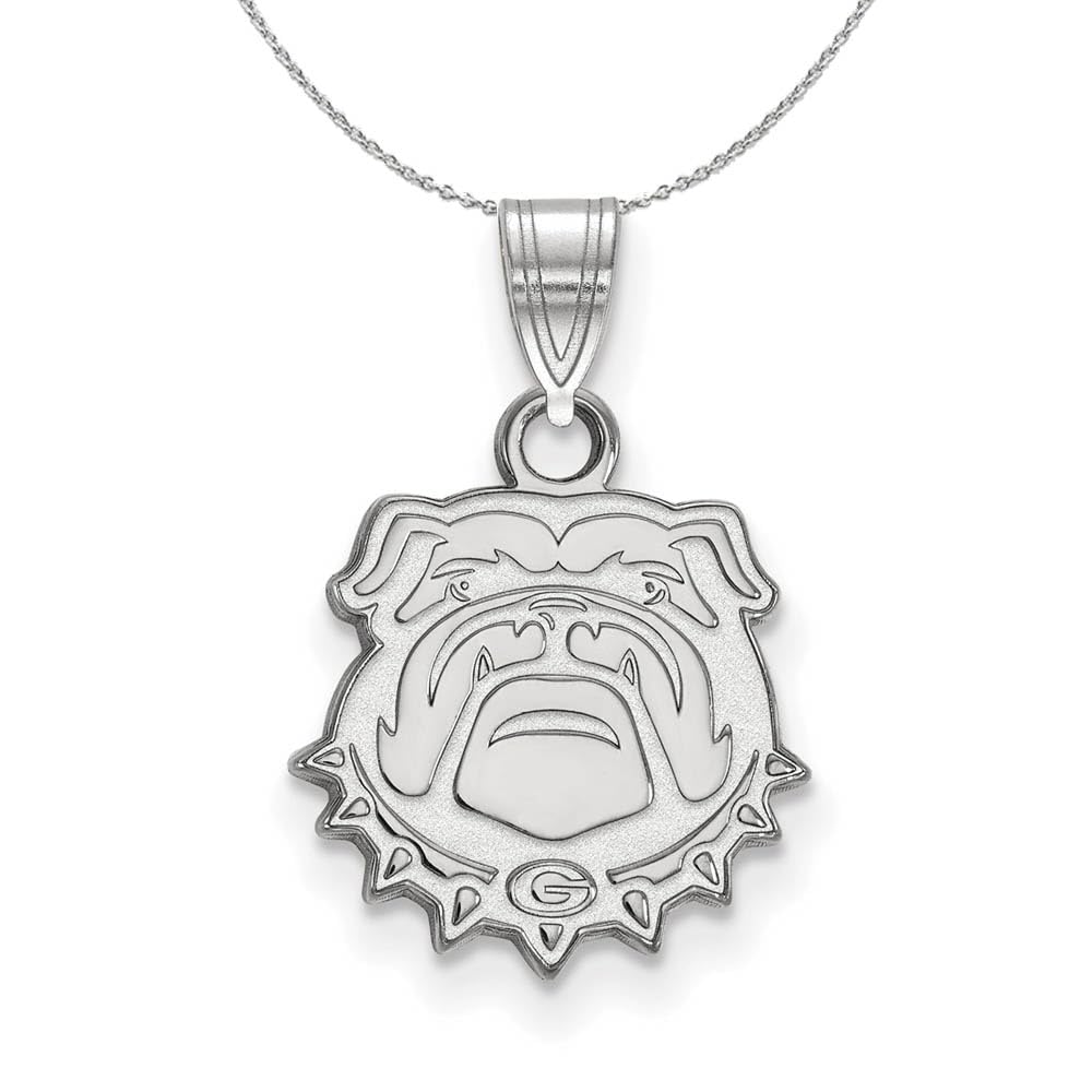 Georgia Bulldogs Sterling Silver Small Pendant Necklace - UGA Black Bow Charm Jewelry for Women, Perfect for Game Day & School Spirit Gifts
