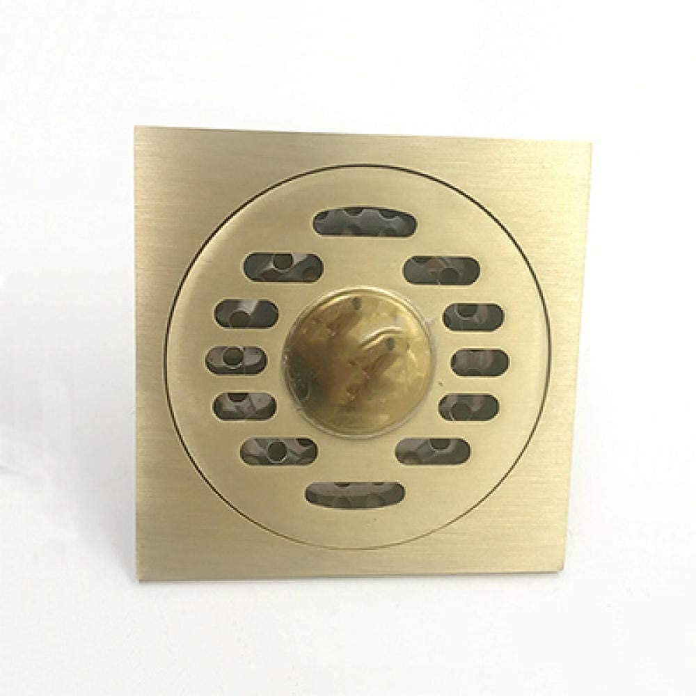 Pure Copper Invisible Shower Floor Drain with Self-Sealing & Deodorant Cover - Square Thick Antique Chrome Finish - Dual Use for Washing Machine & Shower - Perfect for Bathroom Renovation & Laundry Room Installation