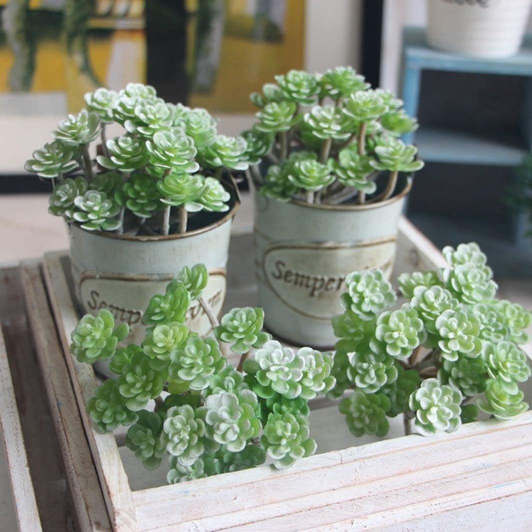 LUCACO Artificial Succulent Plants - Mini Fake Succulents for Home Office Desk Decor, Table Centerpiece, Wedding Party & Landscape Bonsai Display (Unpotted)