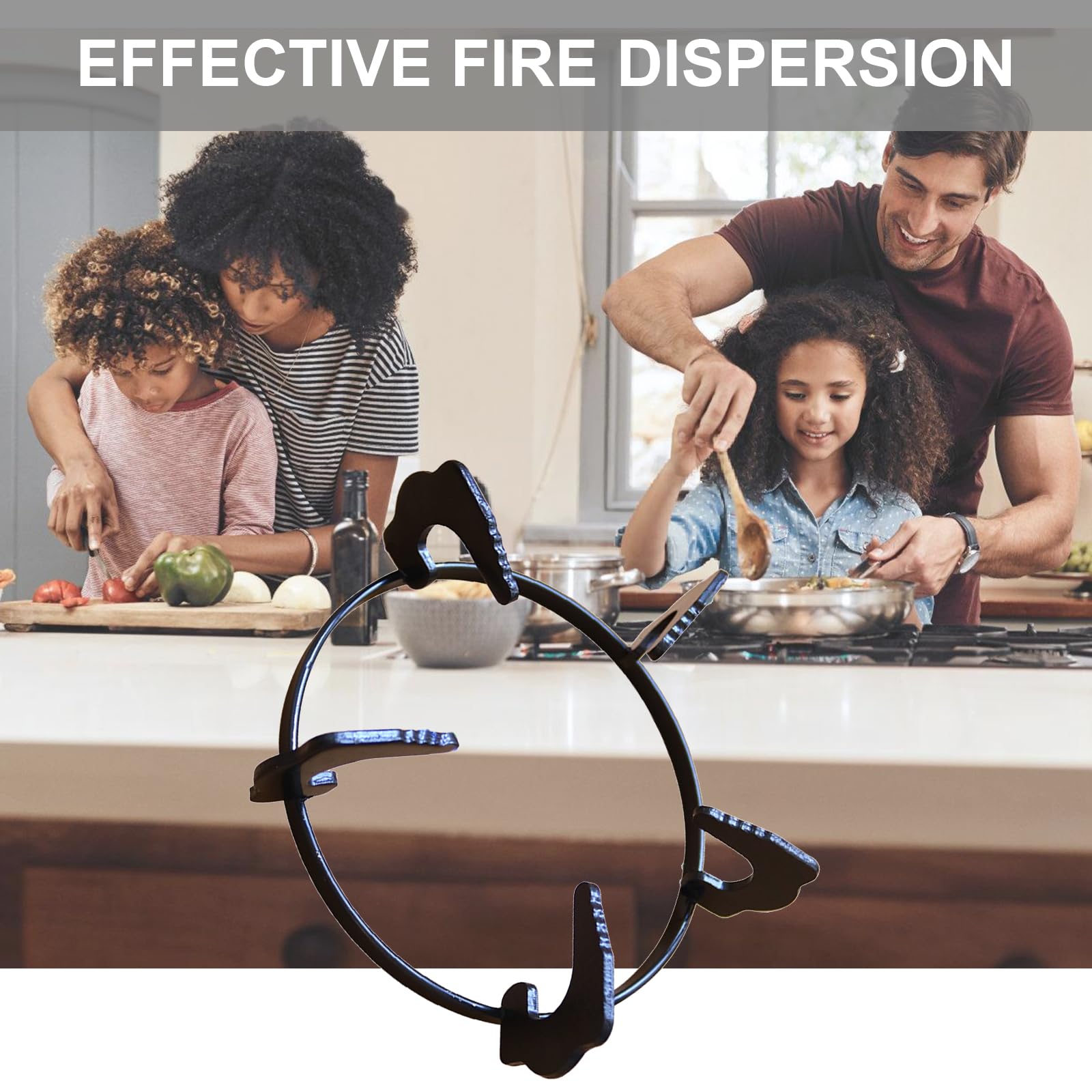 Non-Slip Iron Wok Support Rings - 20.2cm Sturdy Cooking Stand for Woks & Pots - Perfect for Stovetop, Gas Burner & Outdoor Cooking