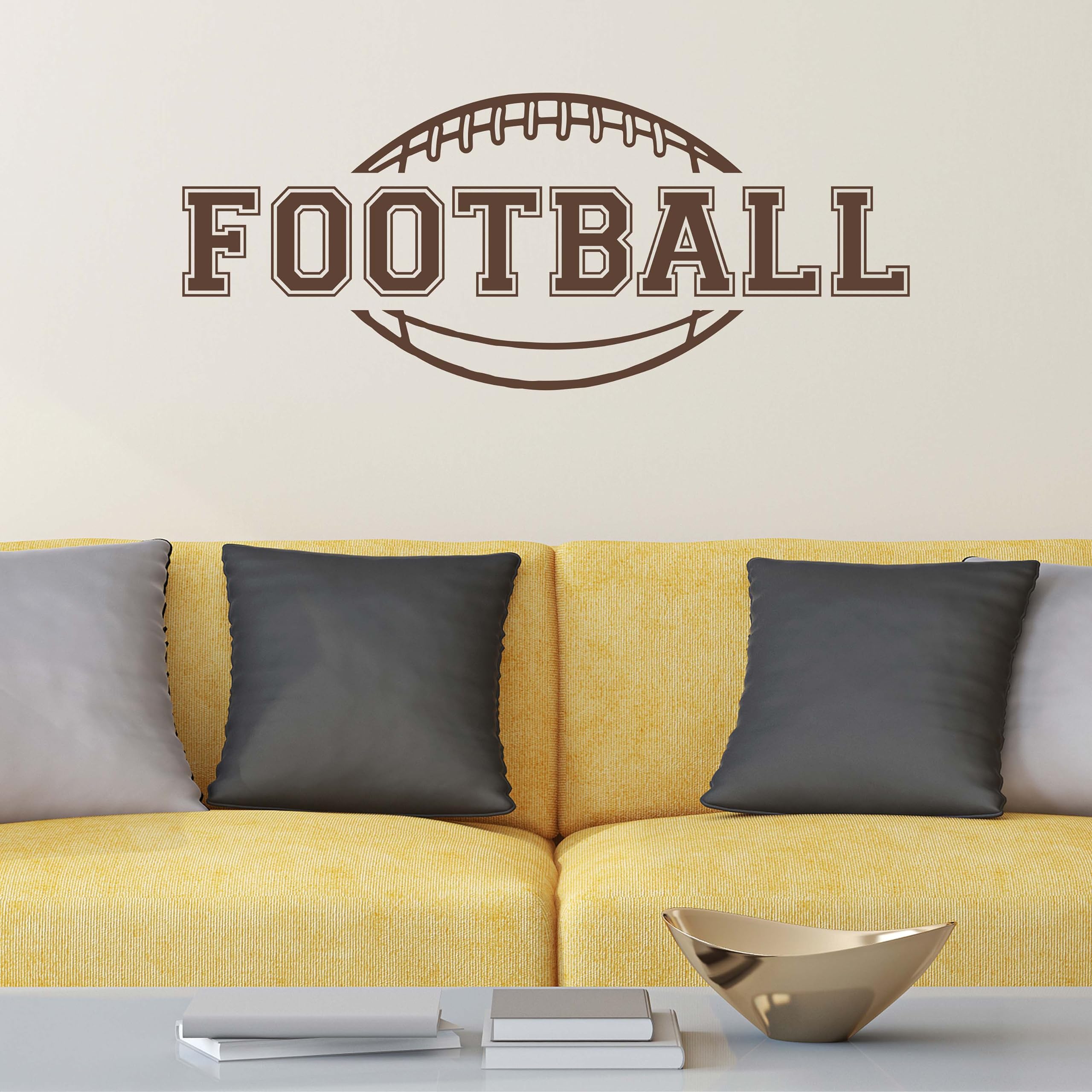 American-Made Brown Football Wall Decals - Premium Football Room Decor & Sports Fan Signs for Game Day, Man Cave, and Kids Bedroom