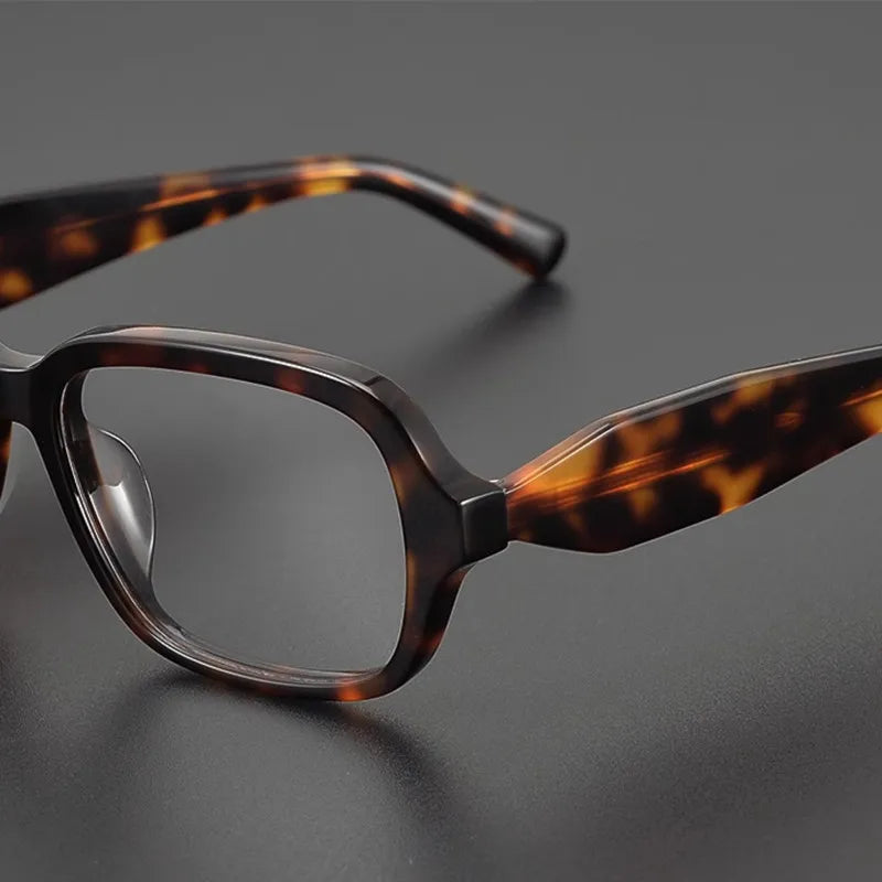 Aimee Unisex Full Rim Square Thick Acetate Eyeglasses Frame 5002 - Stylish & Durable for Men & Women - Perfect for Reading, Work, and Fashion Accessories