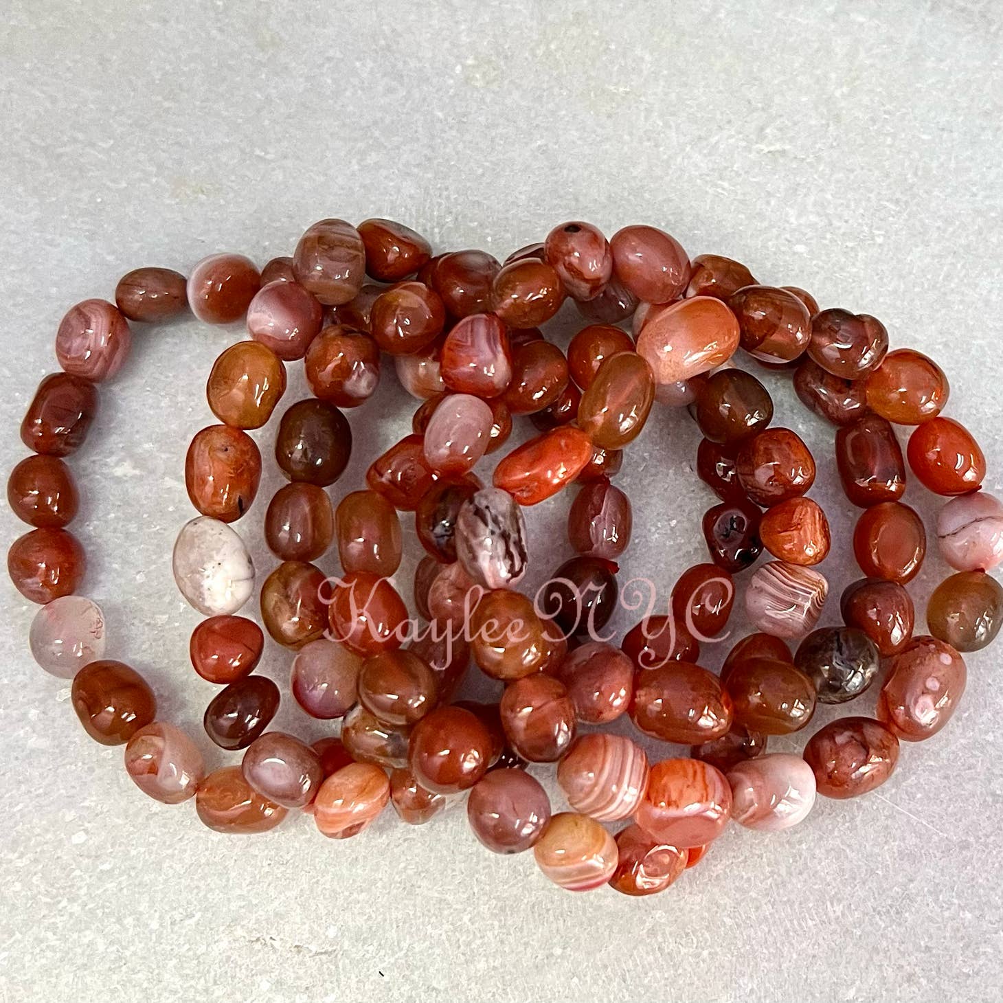 Red Blood Agate Tumbled Stone Bracelet for Women - Natural Healing Crystal Jewelry for Stress Relief & Positive Energy - Perfect for Meditation, Yoga & Spiritual Gifts