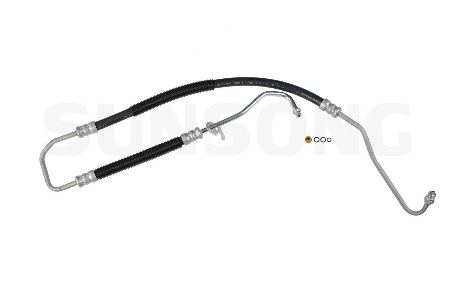Sunsong 3401482 Power Steering Pressure Line Hose Assembly - High-Performance Replacement for Smooth Steering - Perfect for Ford, Chevy, Dodge Trucks & SUVs