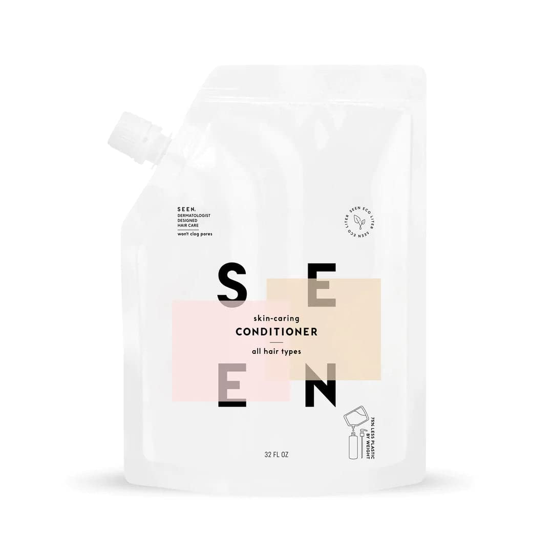SEEN Conditioner Eco-Refill | Sulfate-Free & Non-Comedogenic Hair Conditioner for Sensitive & Acne-Prone Skin | Dermatologist Developed | Light Scented | Perfect for Daily Hair Care & Scalp Health