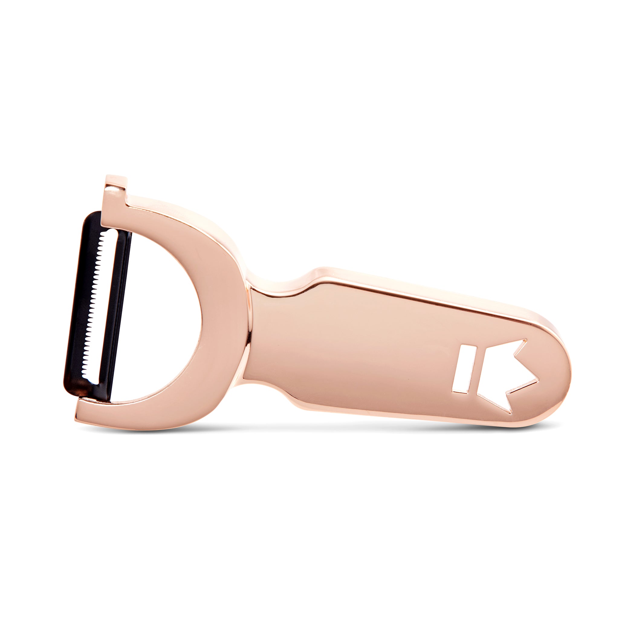BUSWELL® Stainless Steel Serrated Cast Metal Peeler - Copper Plated Kitchen Tool for Peeling Fruits & Vegetables Efficiently