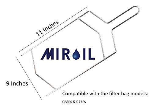 MirOil CF2A Fryer Oil Bag Filter Holder Frame - Compatible with RC88PS & CF77FS Filter Bags (Sold Separately) - Perfect for Commercial Deep Fryers & Restaurant Kitchen Oil Filtration