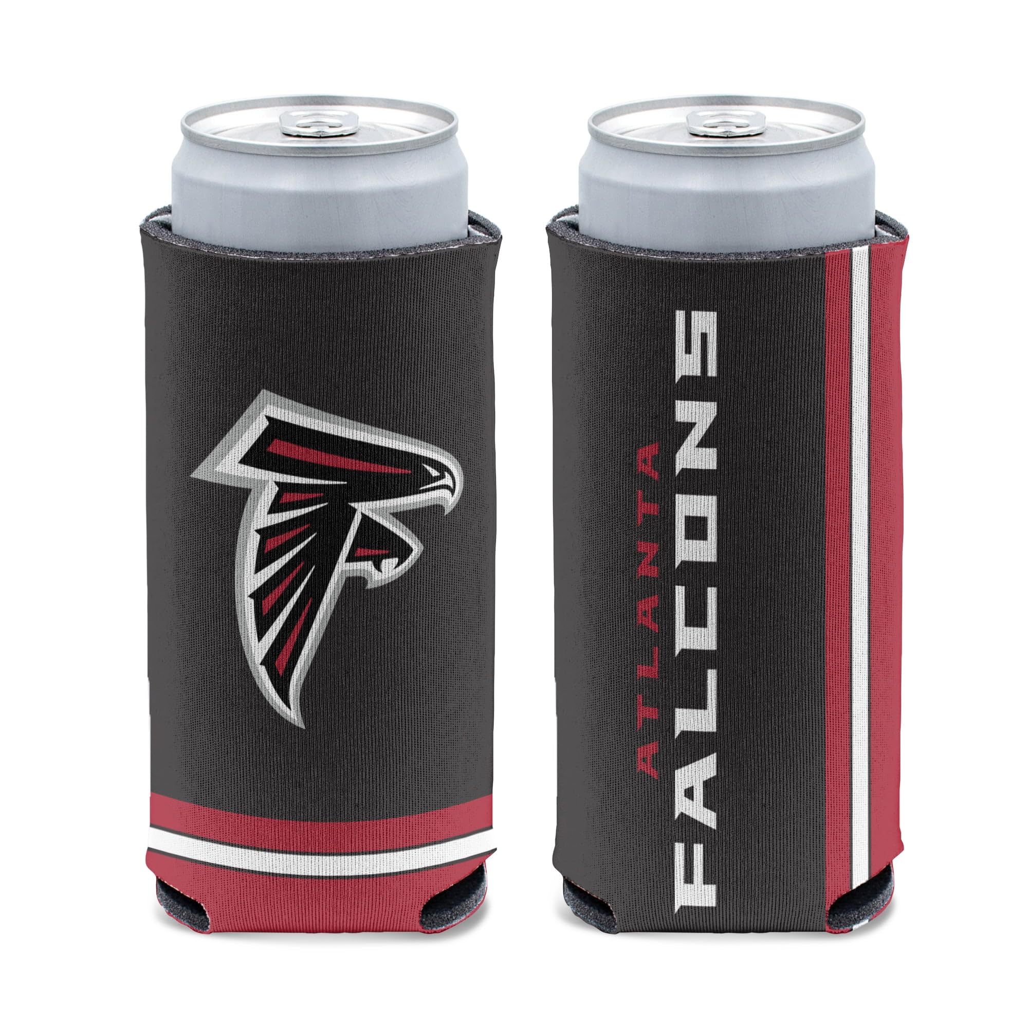 Official NFL Atlanta Falcons Slim Can Cooler - Insulated Team Color Design for 12oz Cans - Perfect for Tailgating, Parties & Game Day