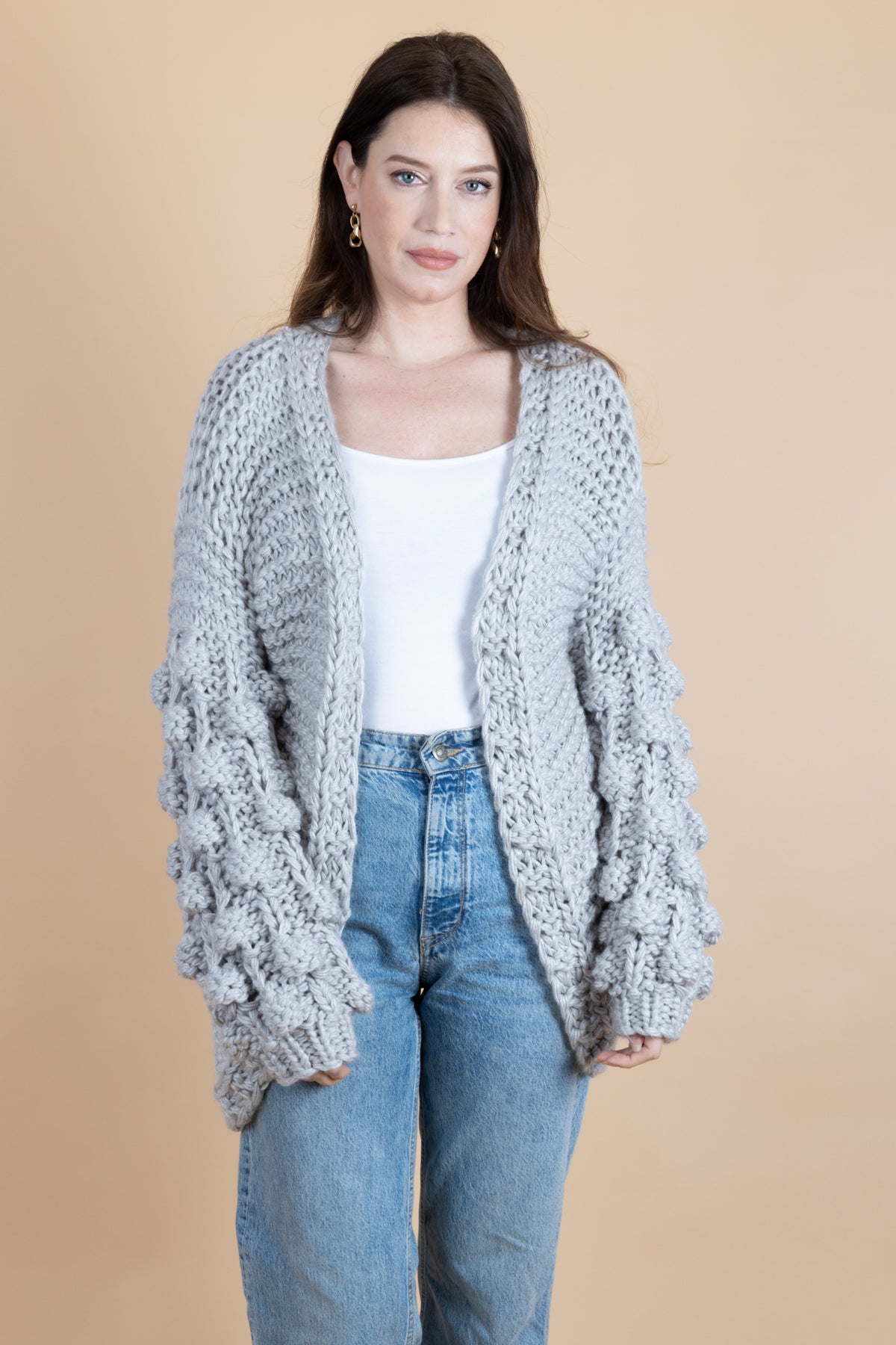 Stylish Knit Cardigan with Bauble Sleeves - Cozy Winter Sweater for Women | Perfect for Office, Date Night & Casual Outfits