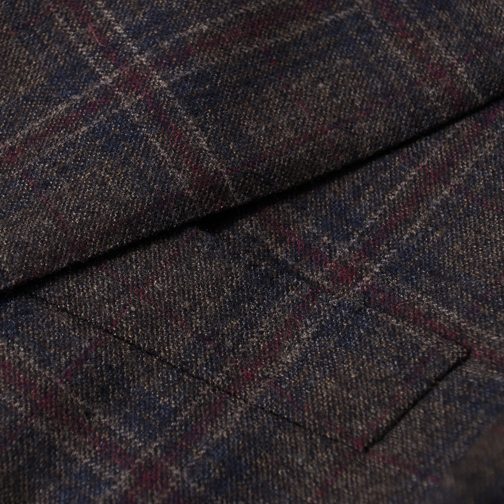 Belvest Men's Windowpane Check Wool Sport Coat - Slim Fit Blazer for Business, Office & Formal Occasions