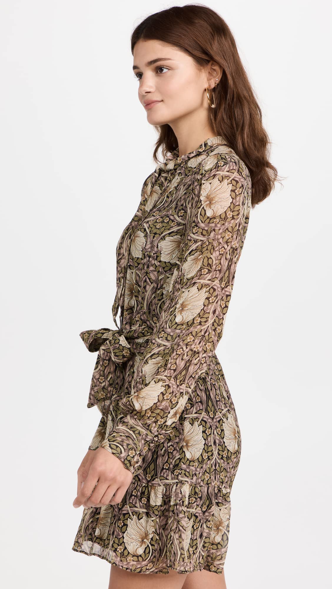 PAIGE Women's Vittoria Dress - Flowy Midi Dress with V-Neck & Ruffle Sleeves | Perfect for Summer, Weddings & Casual Outings
