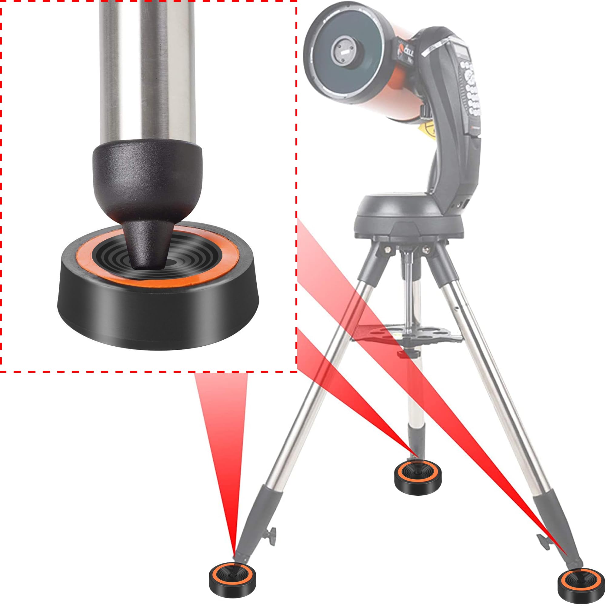 Anti-Vibration Telescope Mount Pads - Shock Absorbing Vibration Dampening Pads for Astronomy Equipment | Perfect for Stargazing, Astrophotography & Telescope Stability