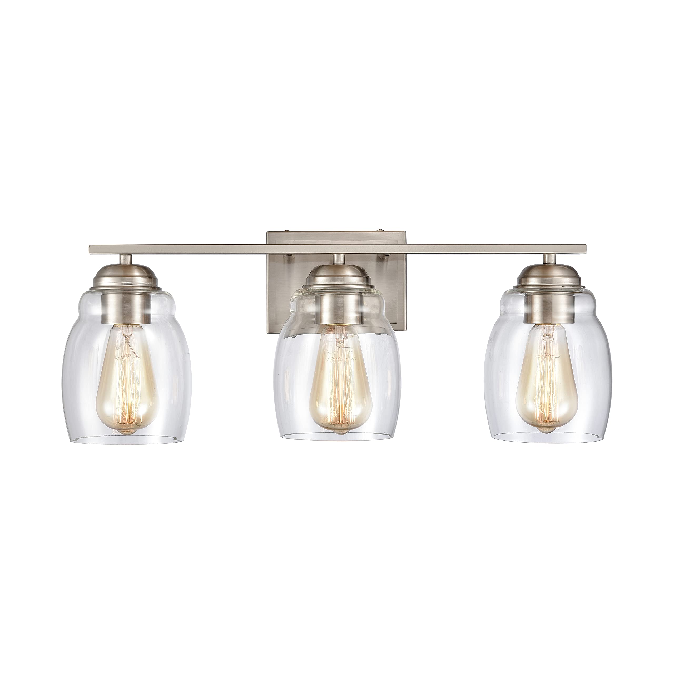 Thomas Lighting 3L Bathroom Vanity Light Fixture - Modern LED Wall Sconce for Bathroom Mirror Lighting, Bedroom, Hallway & Dressing Room (Brushed Nickel Finish)