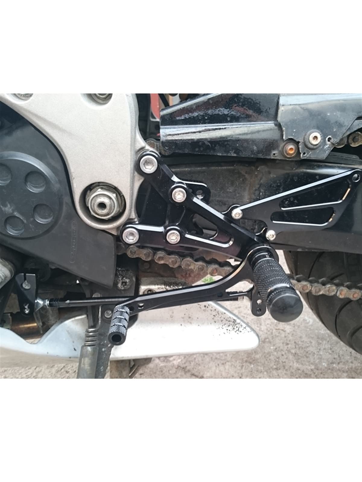 Honda CBR600 CBR600 F4I 2001-2007 CNC Adjustable Rearset Foot Peg Pedal Set - Silver | Motorcycle Upgrade Accessories for Racing & Street Performance