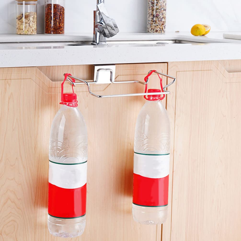 Zerodeko 2-Pack Stainless Steel Hanging Trash Bag Holder - Space-Saving Cabinet Hook for Kitchen, Bathroom & Pantry Organization - Perfect for Grocery Bags, Towels & Household Storage