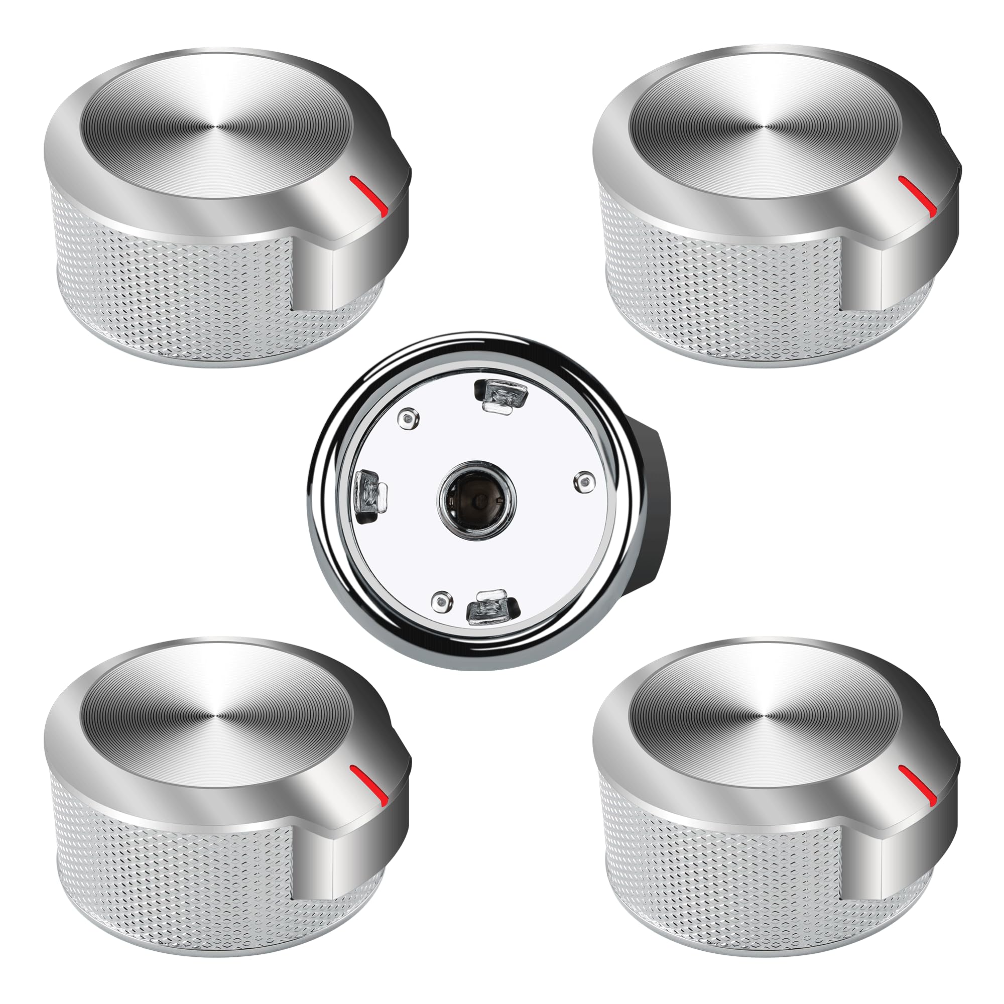 5-Pack Replacement Stove Knobs for KitchenAid & Whirlpool Ranges - Compatible with AP6285576, 4546228, W11156487, W10823529 - Perfect for Oven Control & Stove Top Use