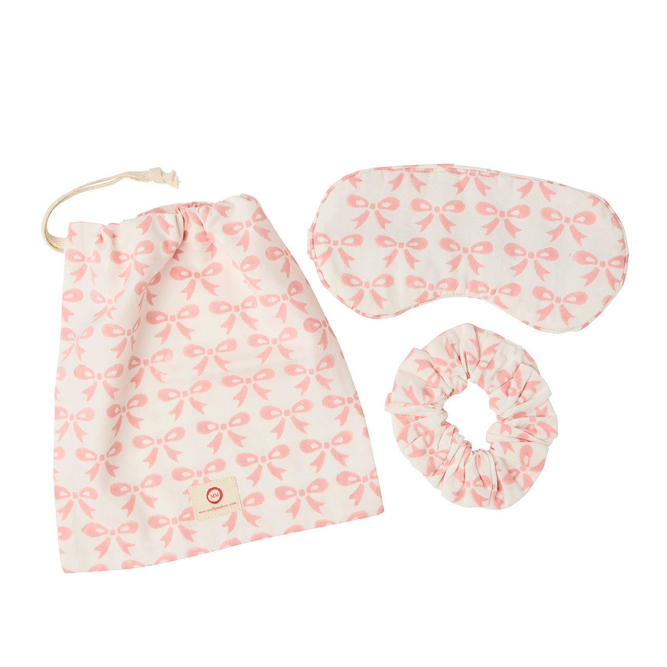 Pink Sleep Scrunchie & Eye Mask Set - Soft Hair Tie & Comfortable Sleep Mask for Women, Perfect for Nighttime Relaxation & Travel