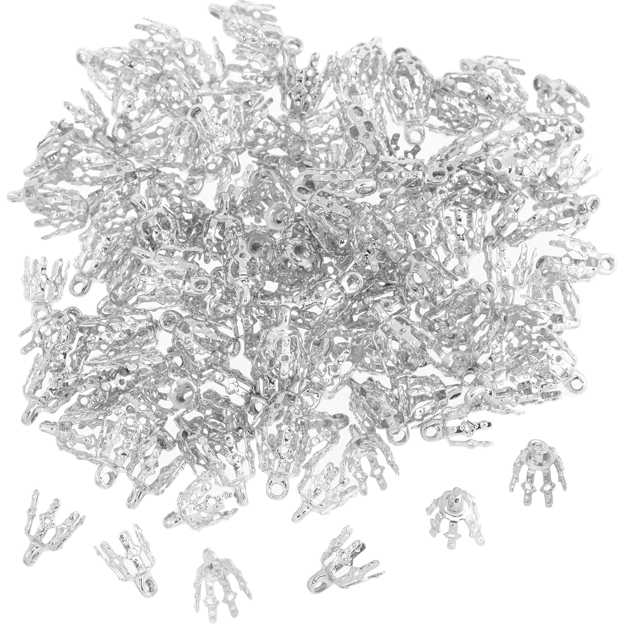 150pcs Bead Caps Necklace Chain Charm Bails for Jewelry Making - DIY Craft Supplies for Necklaces, Bracelets, and Earrings
