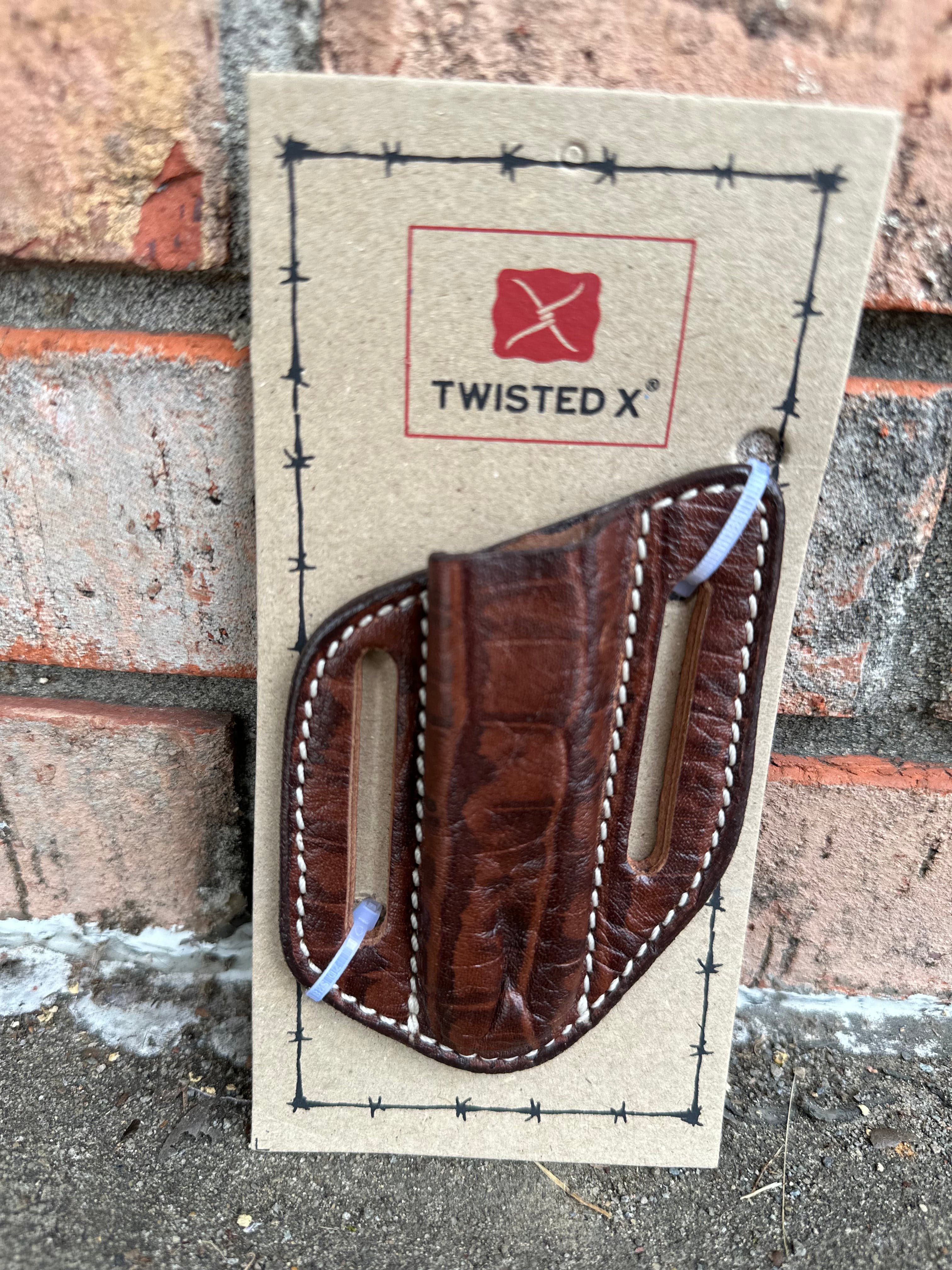 Twisted X Genuine Brown Leather Knife Sheath - Durable Hunting & Outdoor Knife Holder for Camping, Hiking & Bushcraft