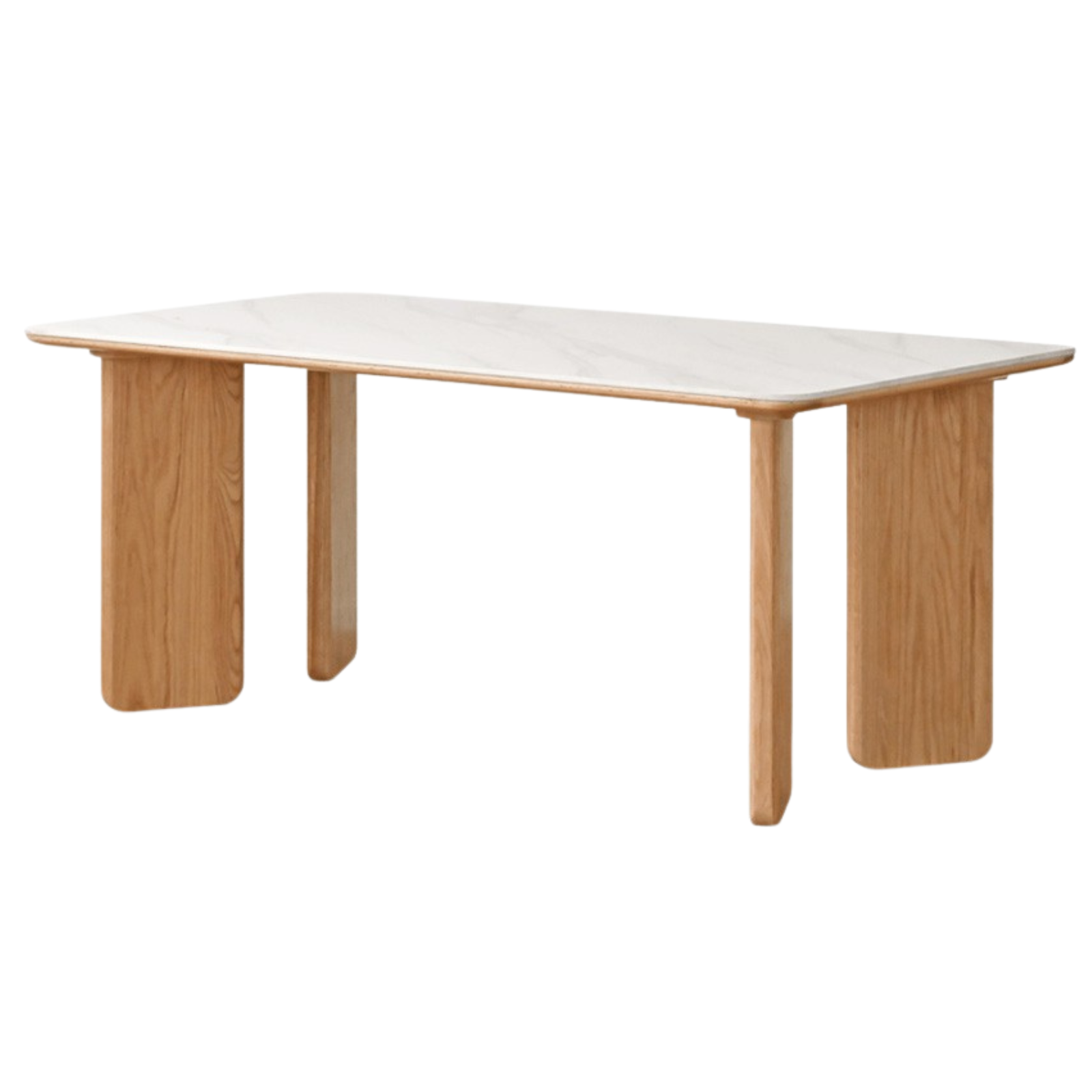 Solid Oak Wood Modern Dining Table - Rock Design for Kitchen, Dining Room & Home Decor | Durable & Stylish Furniture for Family Gatherings