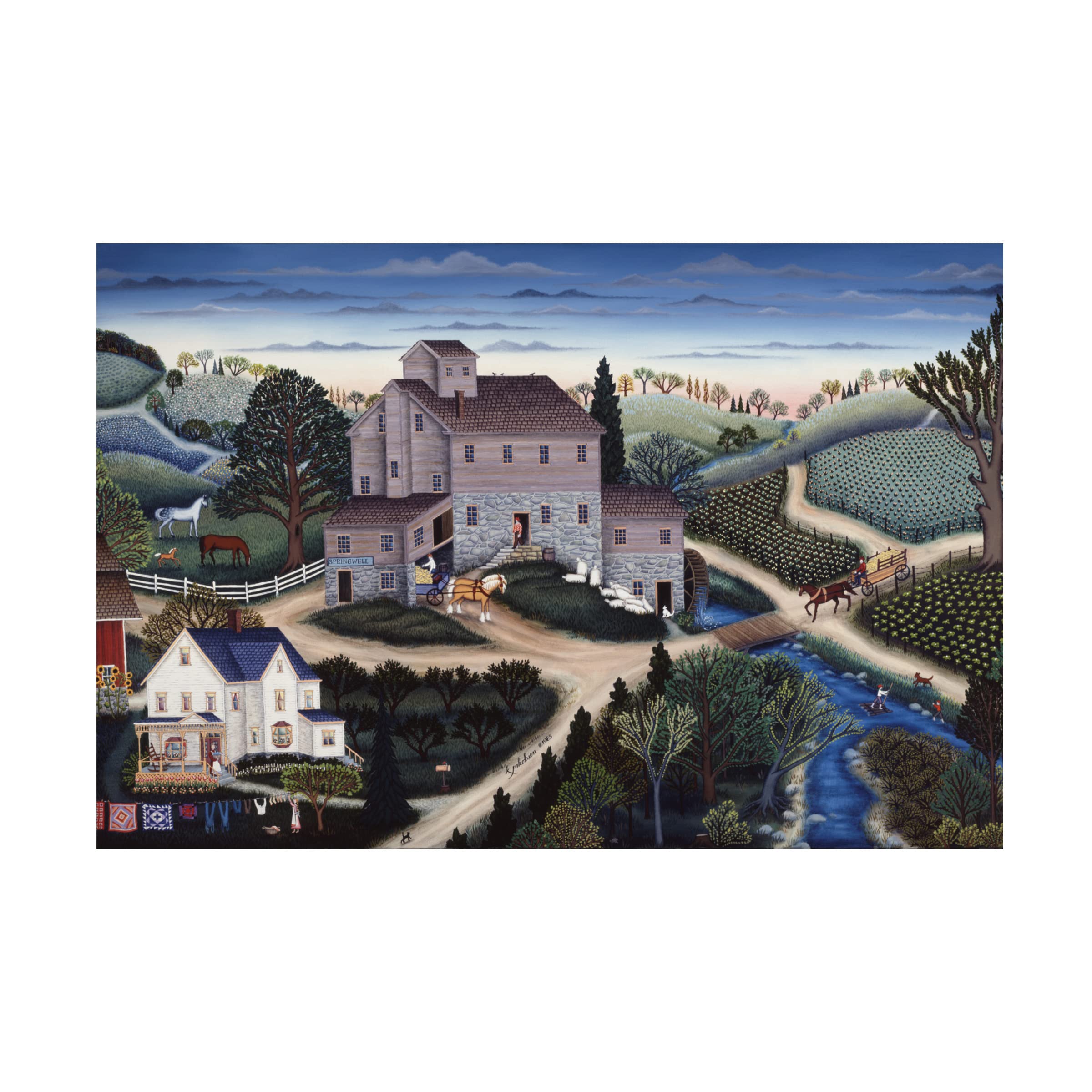 Kathy Jakobsen 'Springwell Mill In Summer' Canvas Art Print - 30x47 Inches - Trademark Fine Art - Perfect for Living Room, Bedroom & Office Decor