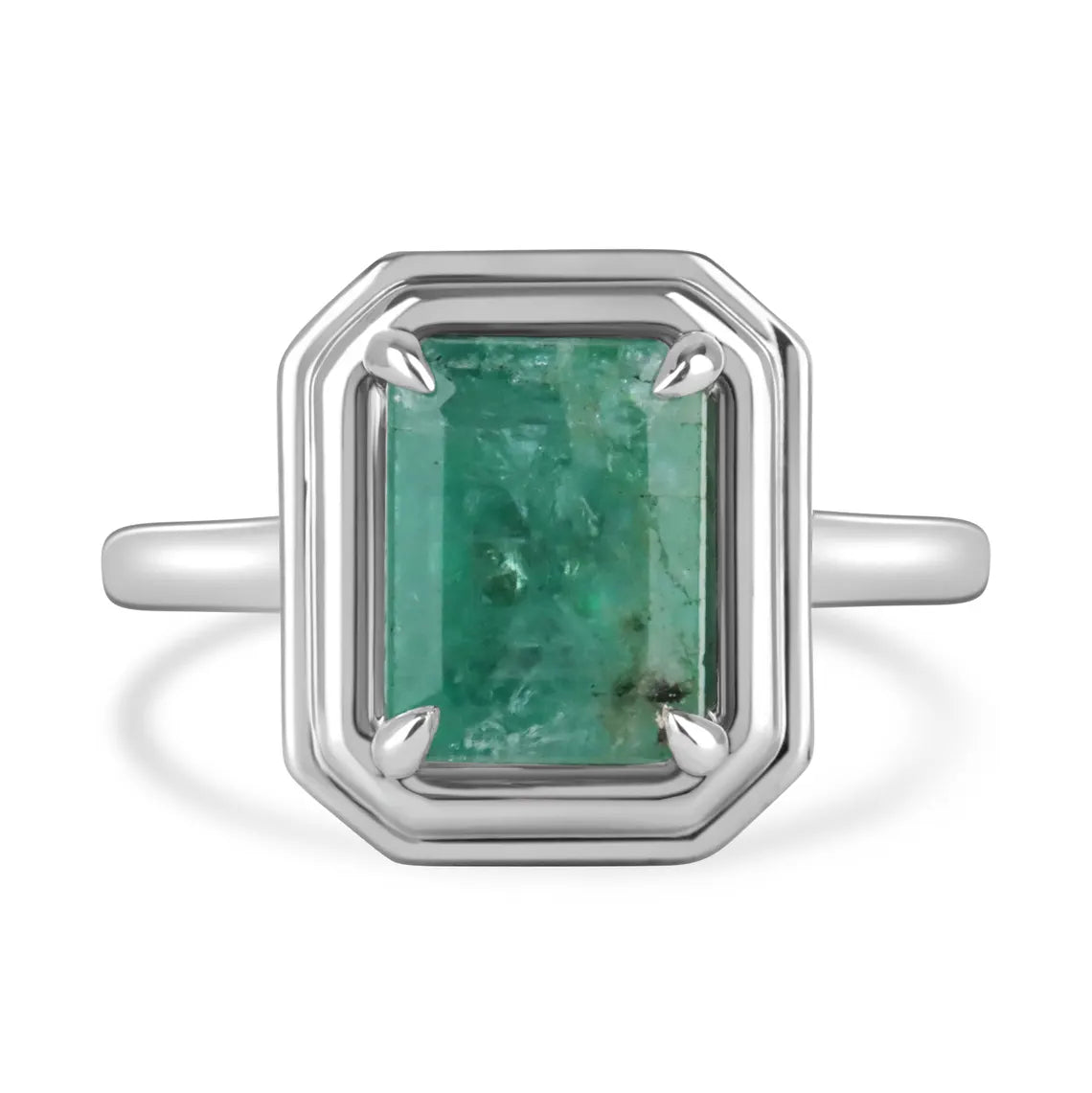 2.75ct Natural Emerald Solitaire Ring - Emerald Cut Engagement Ring for Women - Perfect for Weddings, Anniversaries & Special Occasions