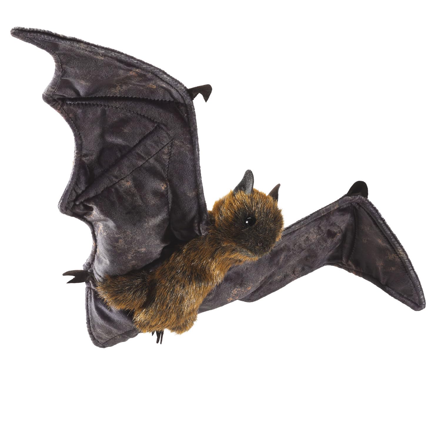 Folkmanis Brown & Black Fruit Bat Hand Puppet - Realistic Stuffed Animal Toy for Storytelling, Education & Playtime - Perfect for Kids, Teachers & Puppet Shows