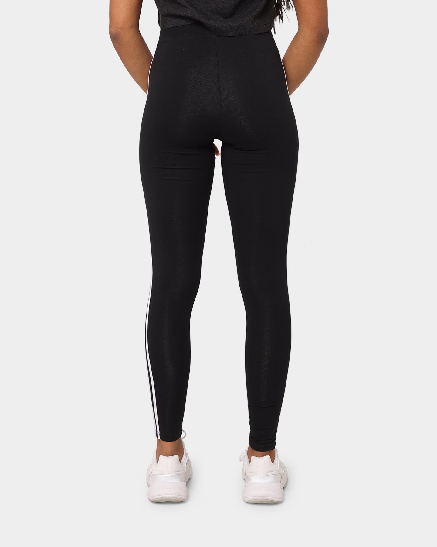 Adidas Women's 3 Stripe Yoga Tights - Black & White Workout Leggings for Running, Gym & Lounge