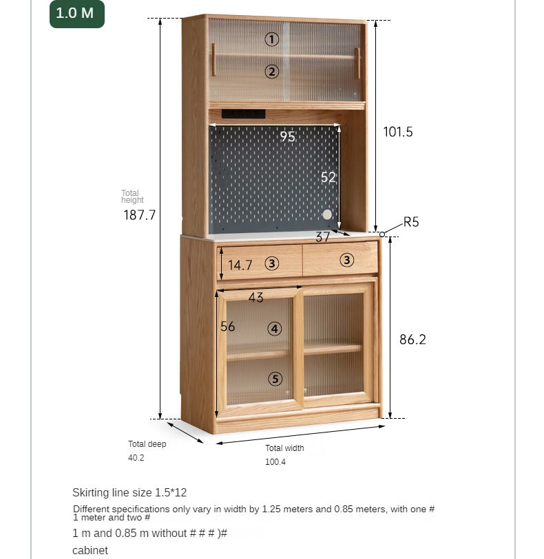 Solid Oak Wood Rock Board Modern Sideboard - Stylish Storage Cabinet for Living Room, Dining Room, or Entryway