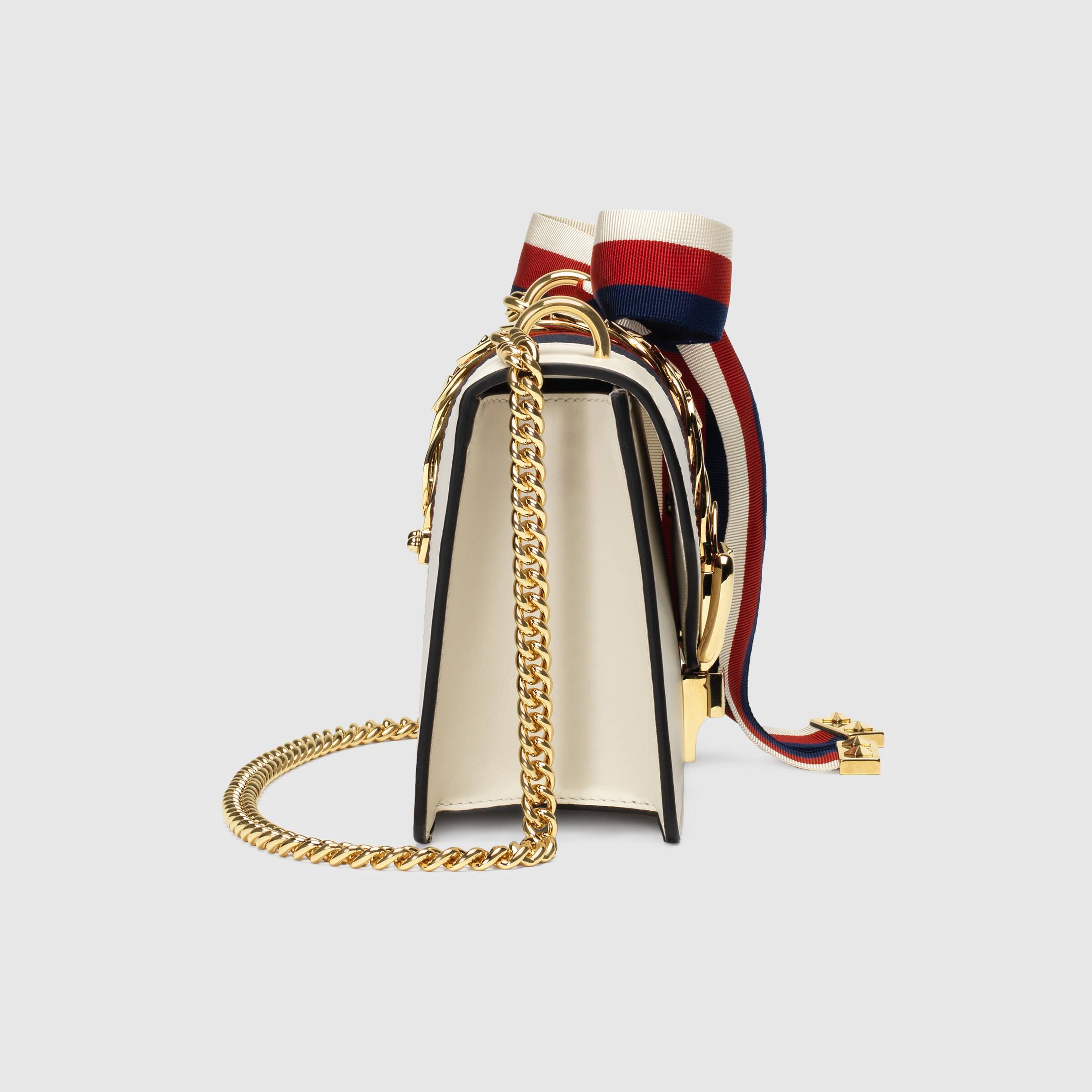 Gucci Sylvie Leather Mini Chain Bag for Women - White Luxury Crossbody Purse | Perfect for Parties, Dates & Evening Events