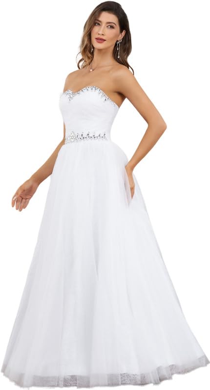 Elegant Lace Wedding Dress for Bride - Tulle Bridal Gown with Long Sleeves & Train | Perfect for Church Ceremony, Beach Wedding, and Romantic Photoshoots