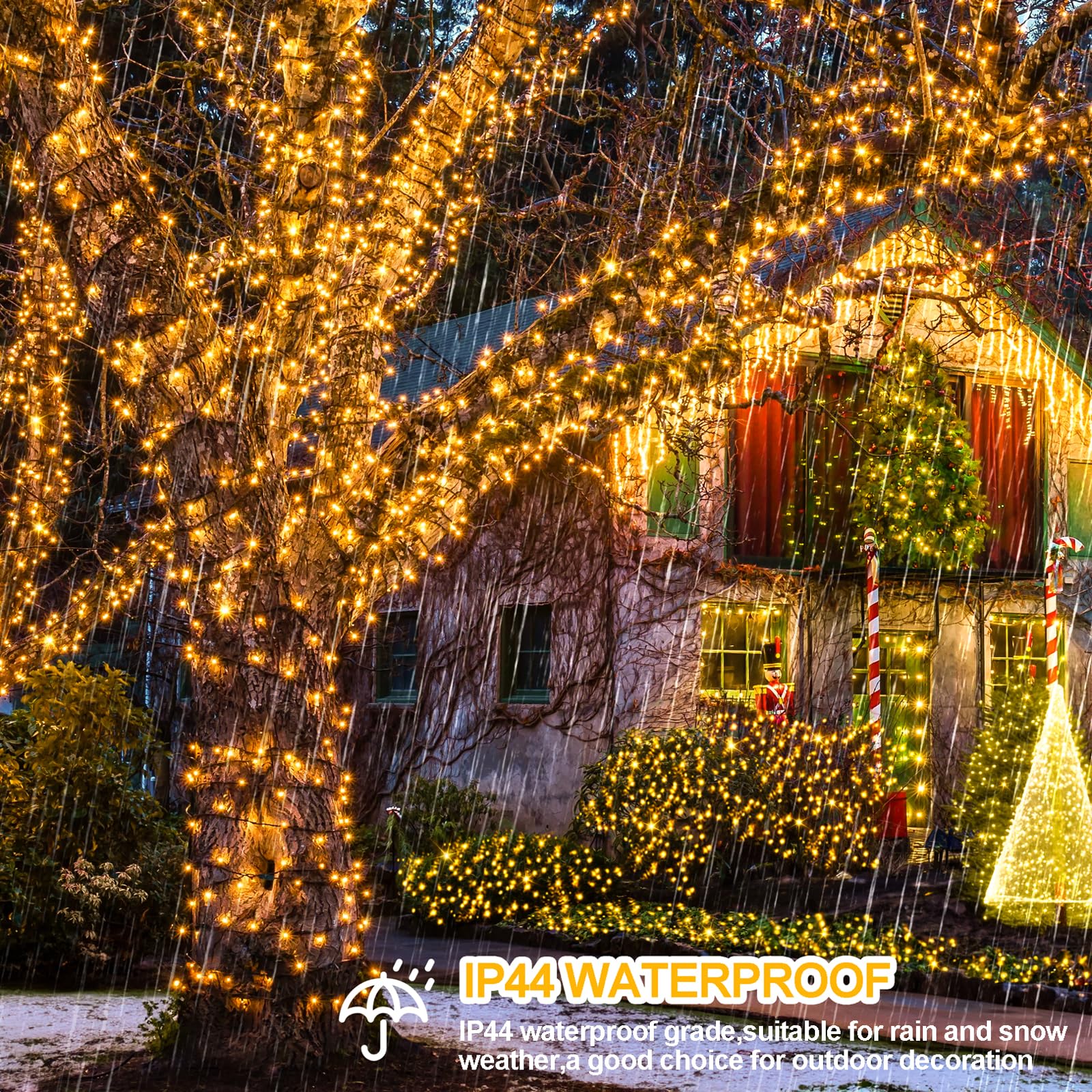 1000 LED Christmas Lights Outdoor Waterproof String Lights - 394FT/120M, 8 Modes with Timer, Warm White Fairy Lights for Xmas Tree, Yard, Patio, Wedding, Party Decor | Indoor & Outdoor Holiday Decorations