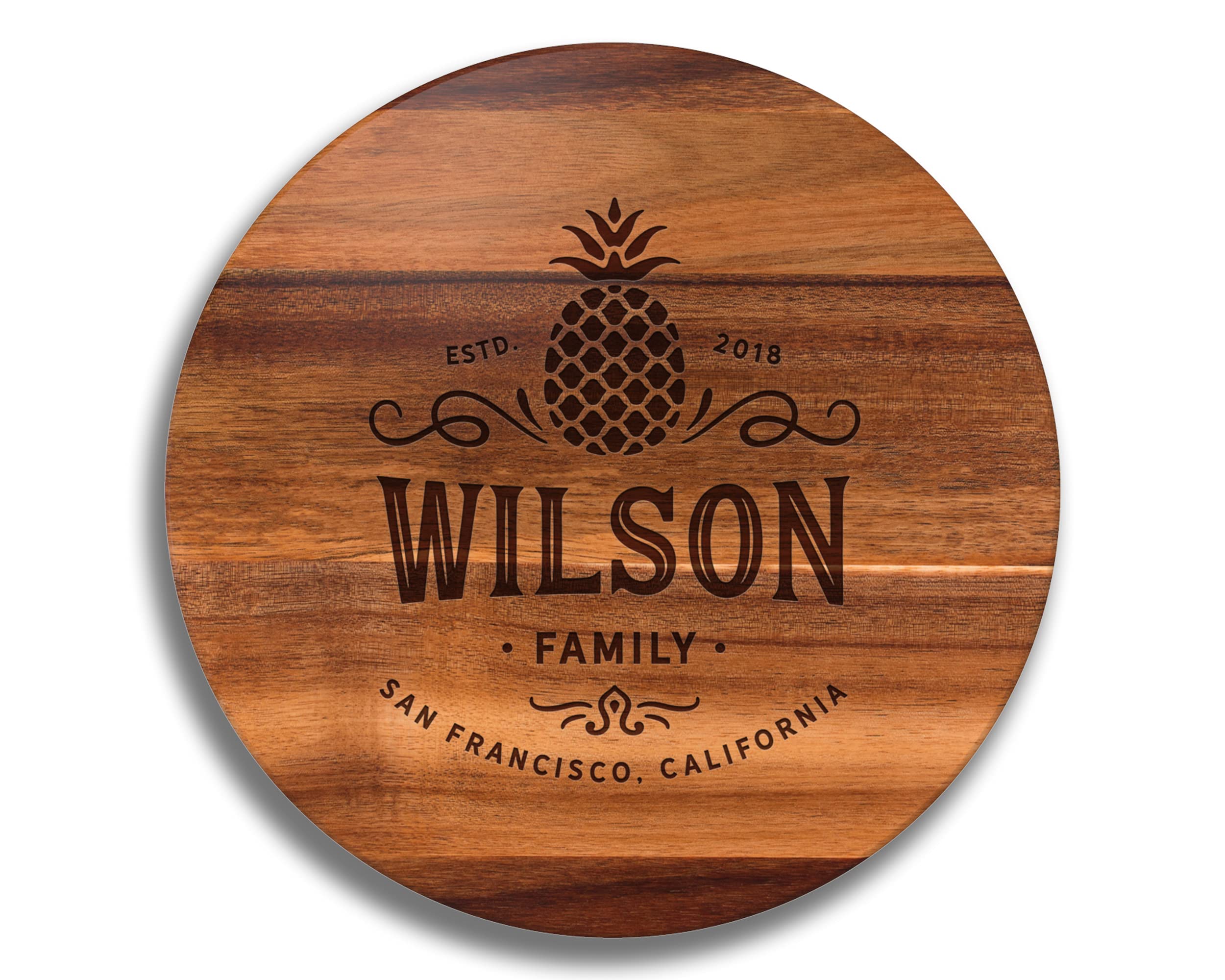 Personalized Pineapple Welcome Sign & Lazy Susan Turntable - Unique Mother's Day Gift for Mom, Wife | Kitchen Decor, Housewarming Party, Wedding Gift Idea