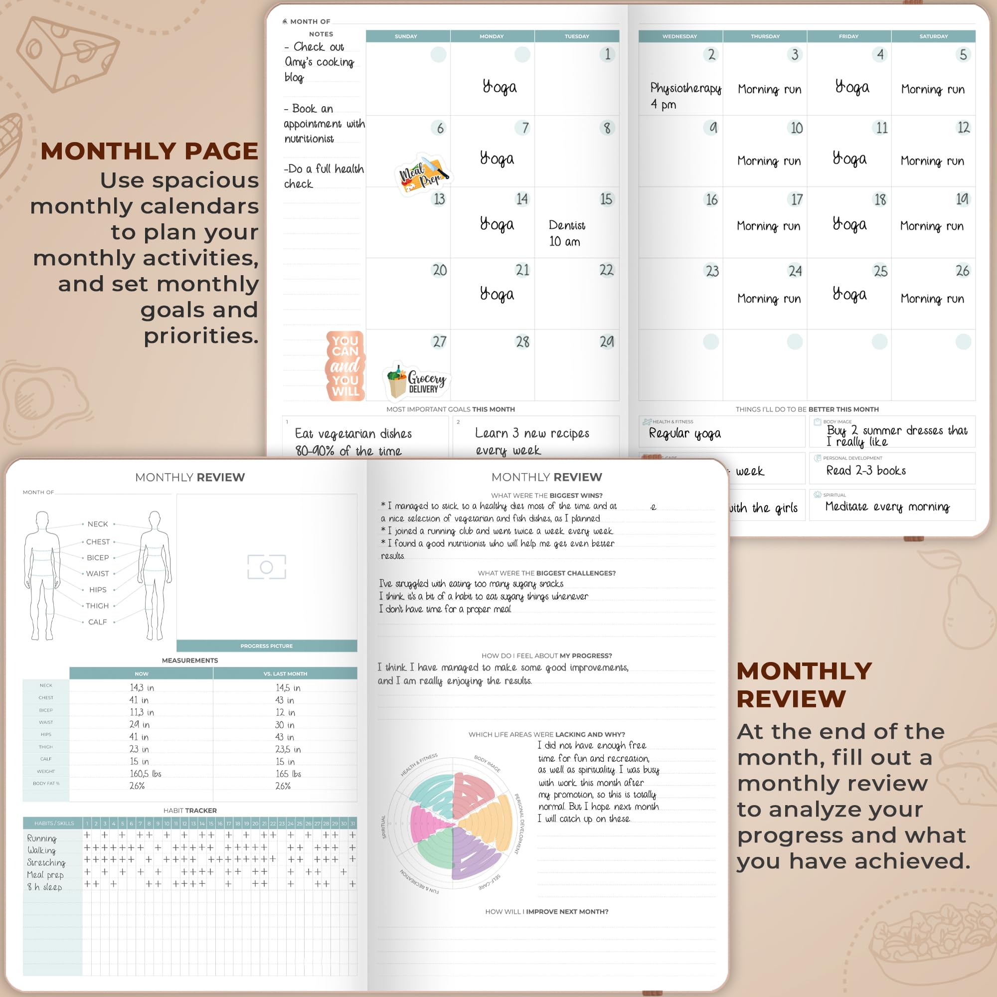 Clever Fox Food Journal Pro - Diet & Wellness Planner for Weight Loss with Calorie Tracker - Undated Meal & Exercise Log Book for Women & Men (7