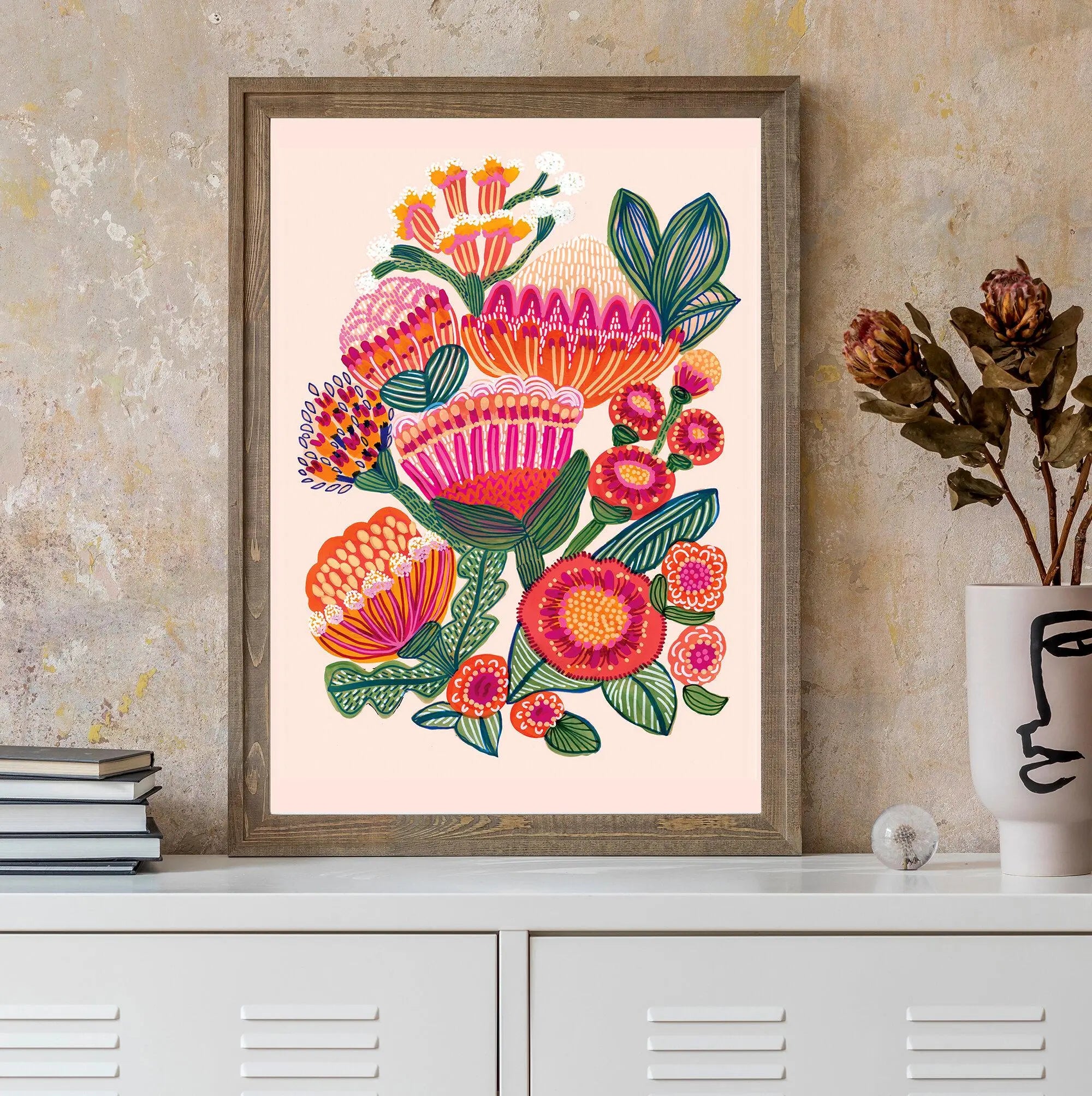 Desert Flowers Art Print - Stunning Botanical Wall Decor for Home, Office & Living Room