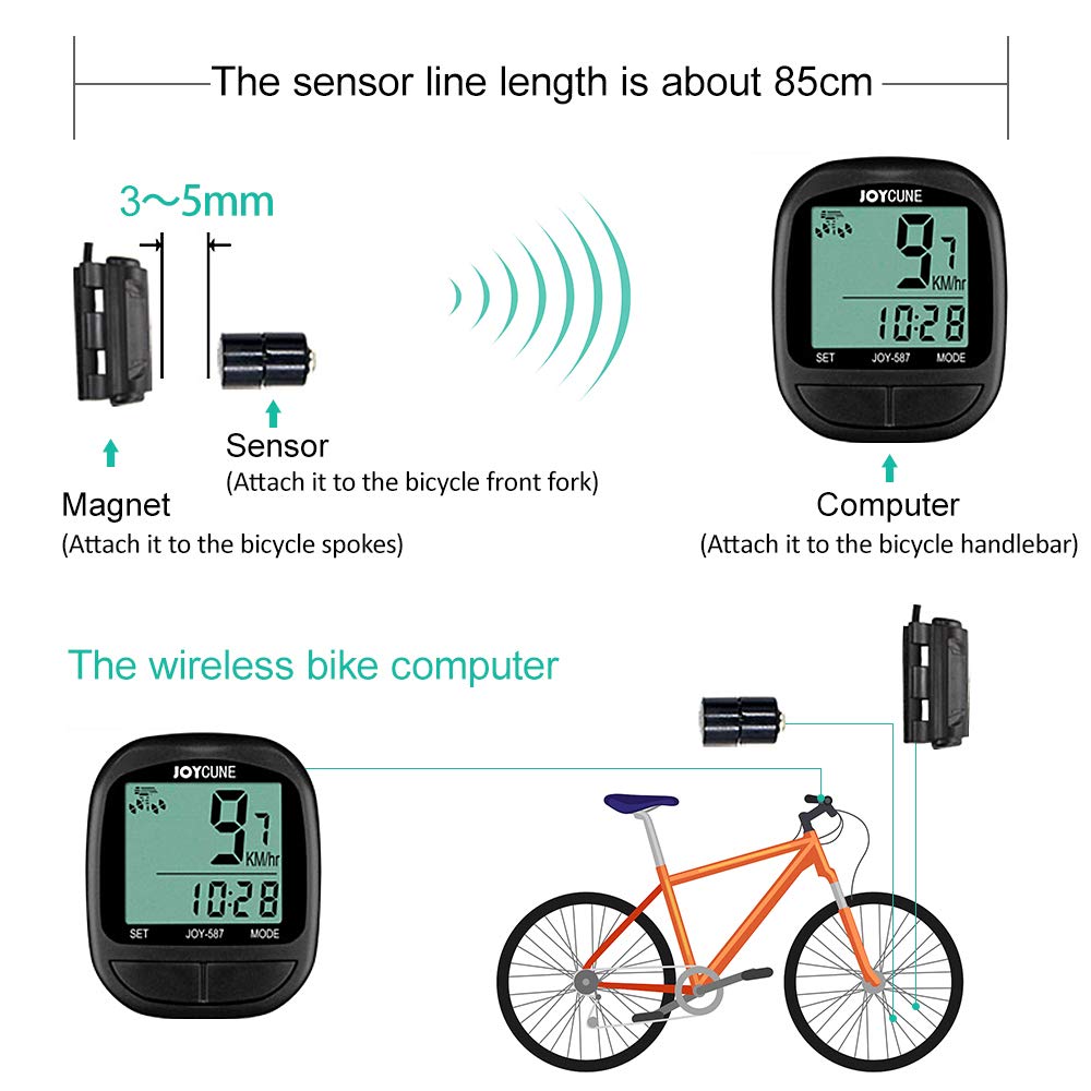 HUIOP Waterproof Wired Bike Computer with LED Display - Bicycle Speedometer & Stopwatch for Outdoor Cycling, Mountain Biking & Road Bikes | Accurate Speed Tracking for Fitness Training & Commuting